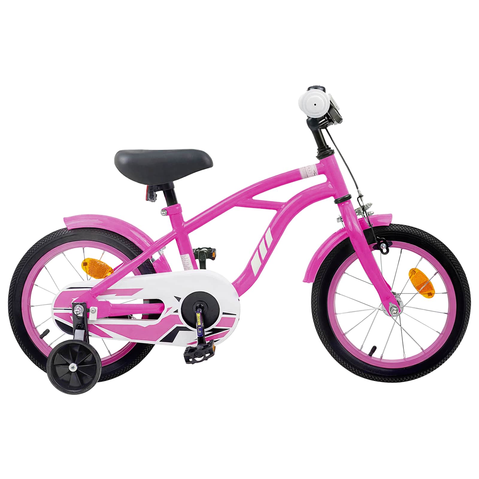 Kinderfahrrad 14 Zoll für 3-5 Jahre alt Dunkelrosa