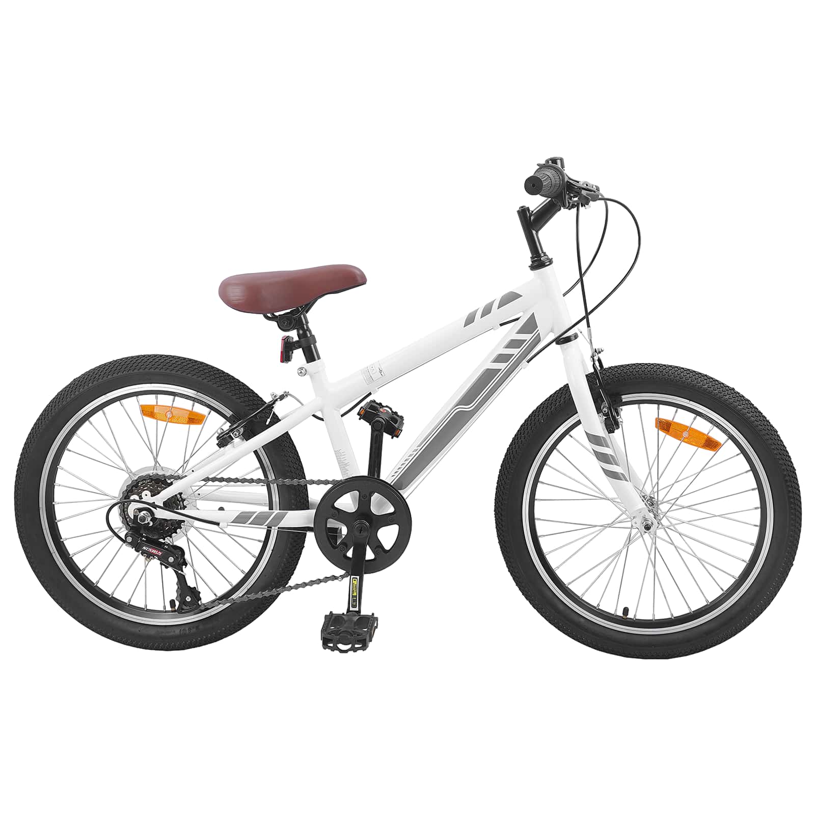 Mountainbike 24 Zoll 6-Geschwindigkeit für 8-12 Jahre alt Weiß