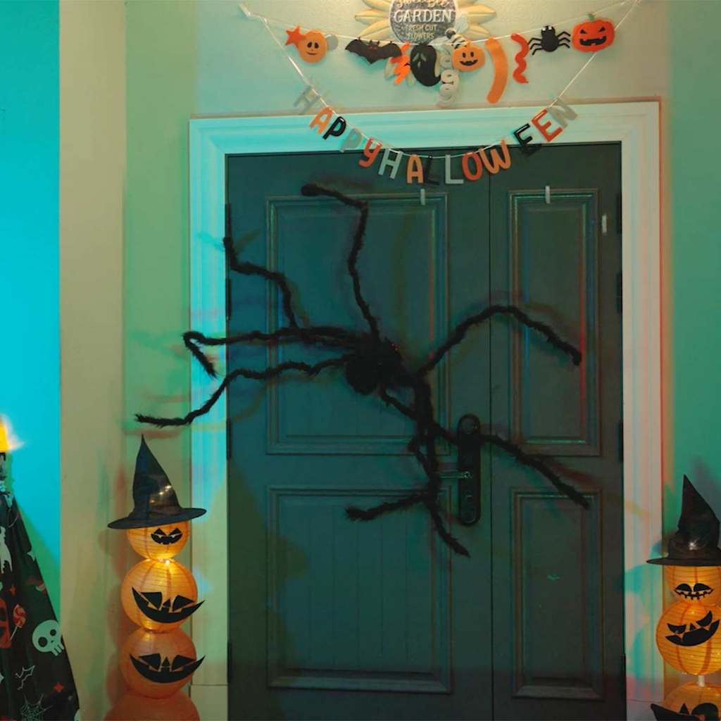Halloween Spinnen Dekoration 6 stk. Schwarz 75 cm