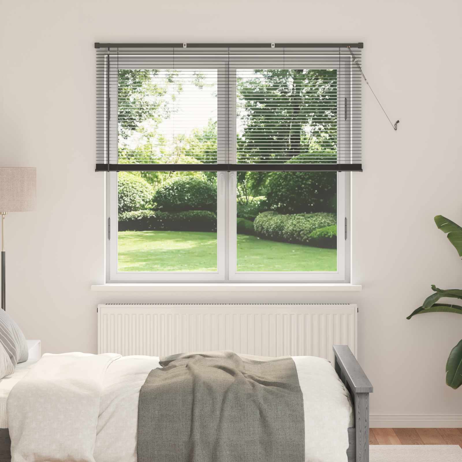 Venezianische Jalousie Silber Grau 150 x 130 cm 25 mm PVC
