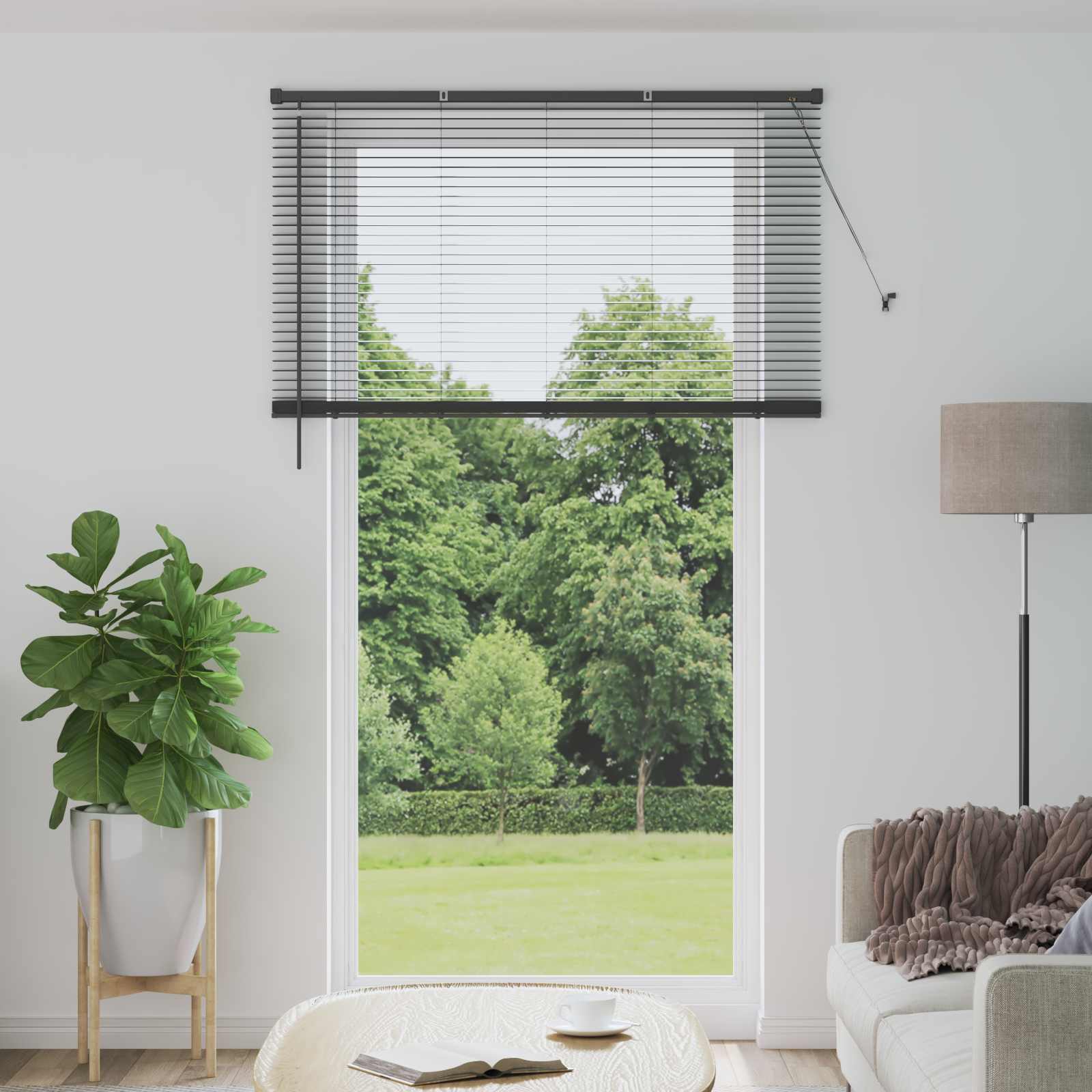 Venezianische Jalousie Silber Grau 213 x 150 cm 25 mm PVC