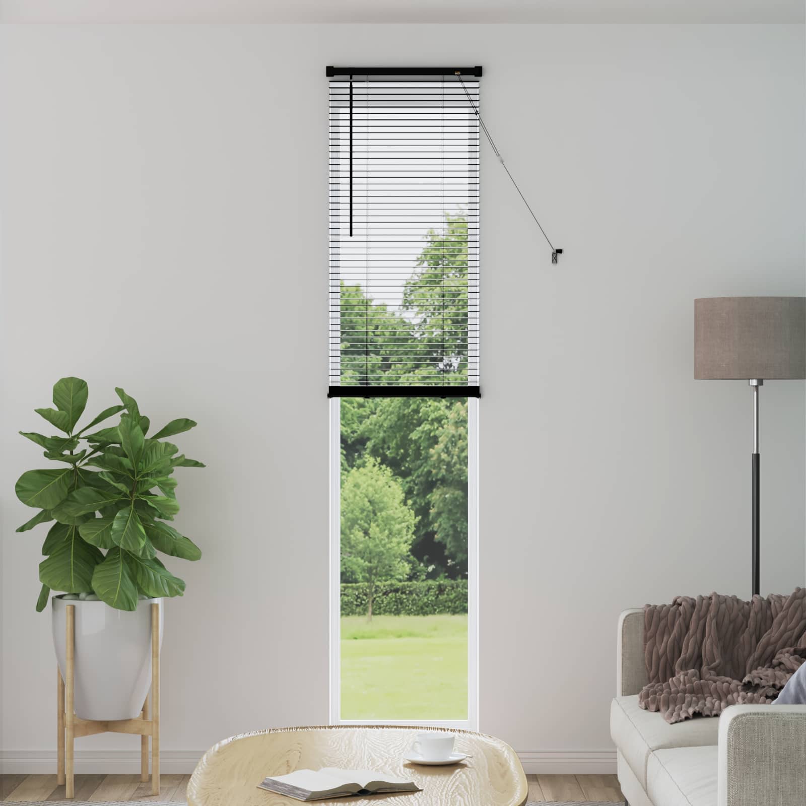 Venezianische Jalousie Schwarz 213 x 60 cm 25 mm PVC
