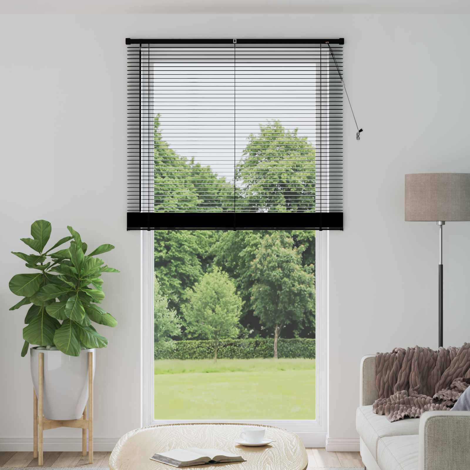 Venezianische Jalousie Schwarz 213 x 120 cm 25 mm PVC