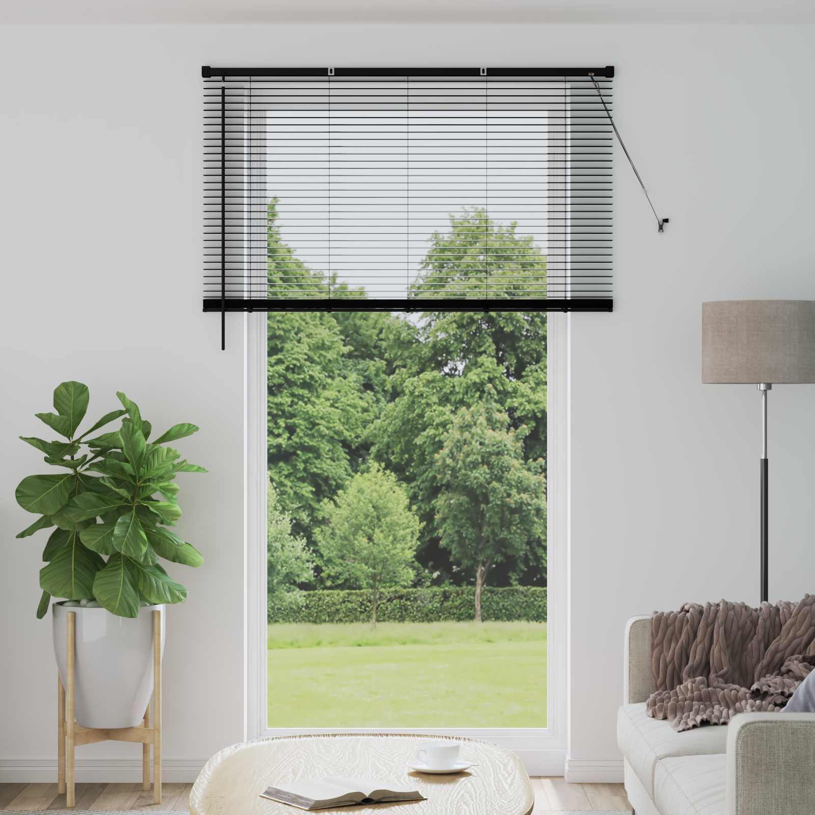 Venezianische Jalousie Schwarz 213 x 130 cm 25 mm PVC