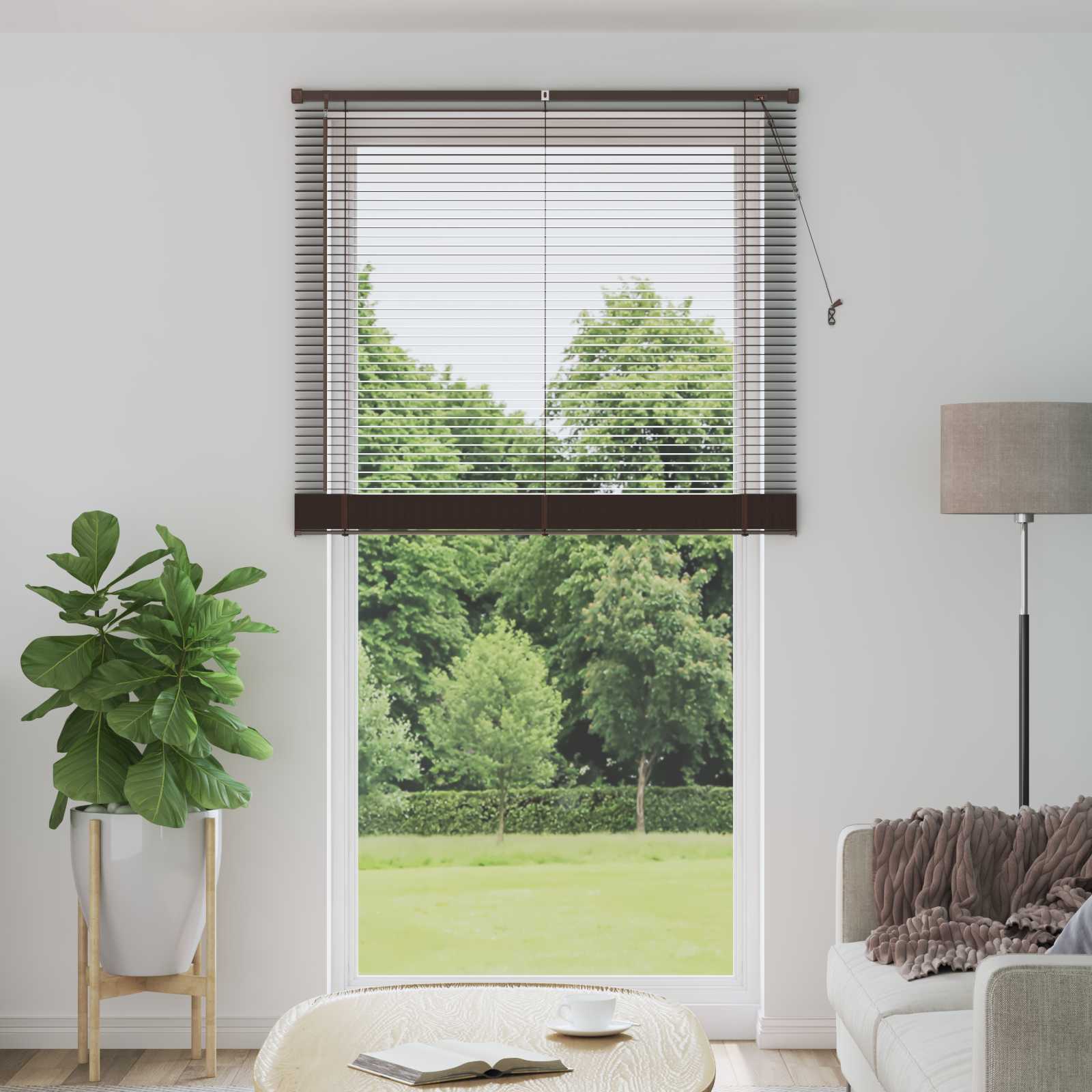 Venezianische Jalousie Dunkelbraun mit Muster 213 x 110 cm PVC