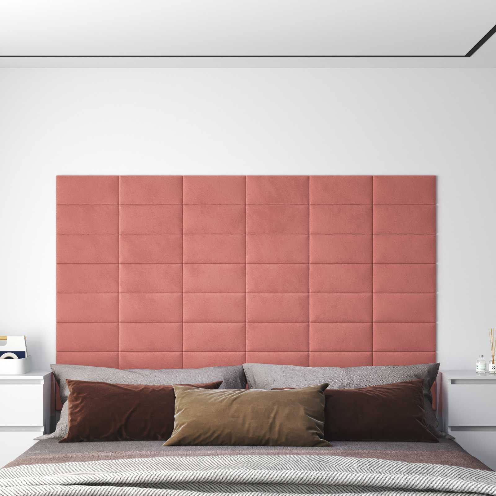 Wandkopfteilen 12 stk. Rosa Samt