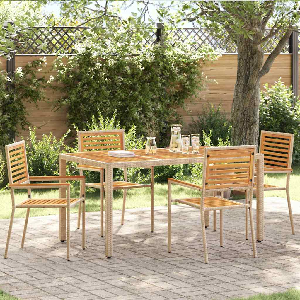Garten Stapelstühle 4 stk. Beige Massivholz Akazie