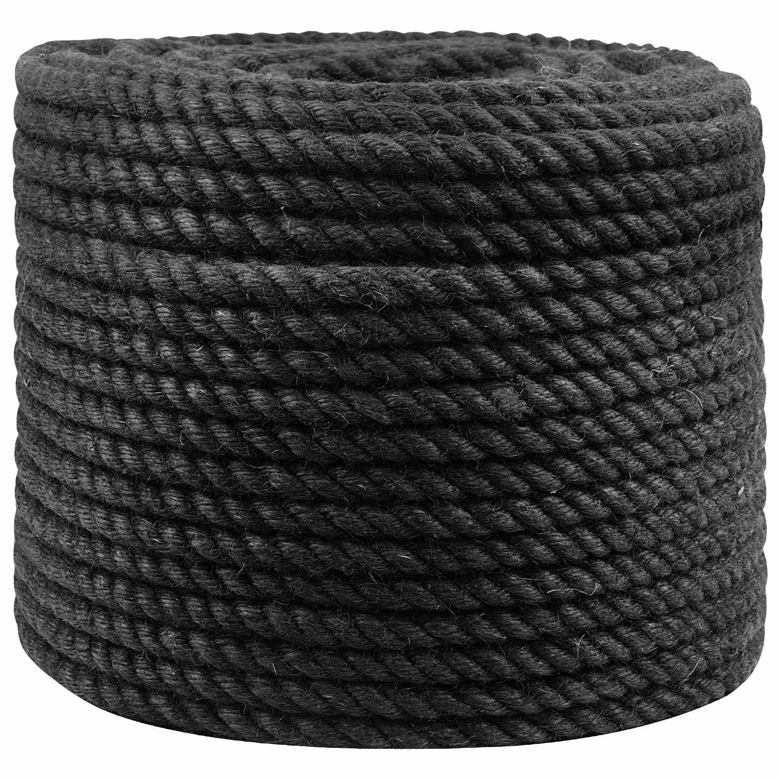 Juteseil 10 mm Schwarz 100% Tossa Jute