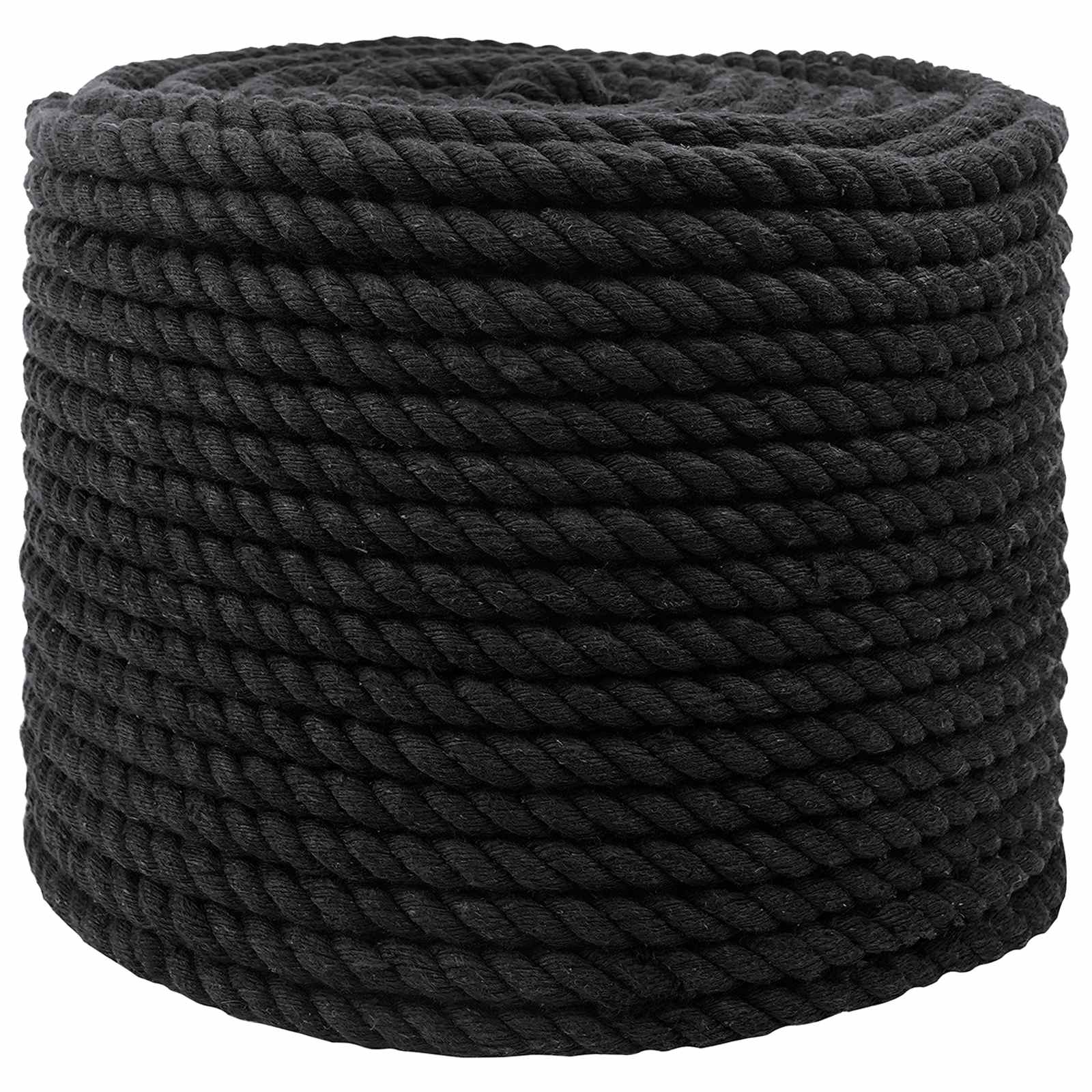 Baumwollseil 12 mm 50 m Schwarz 100% Baumwolle