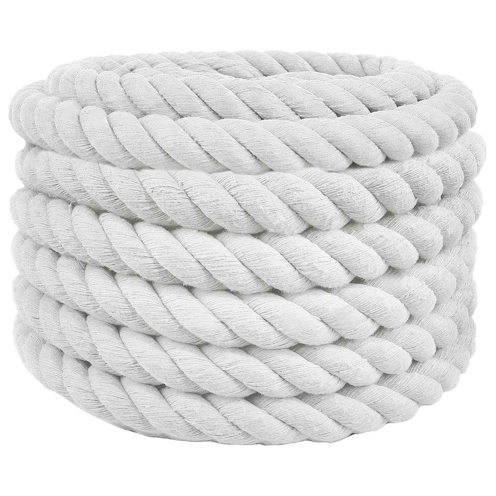 Baumwollseil 40 mm 10 m Weiß 100% Baumwolle
