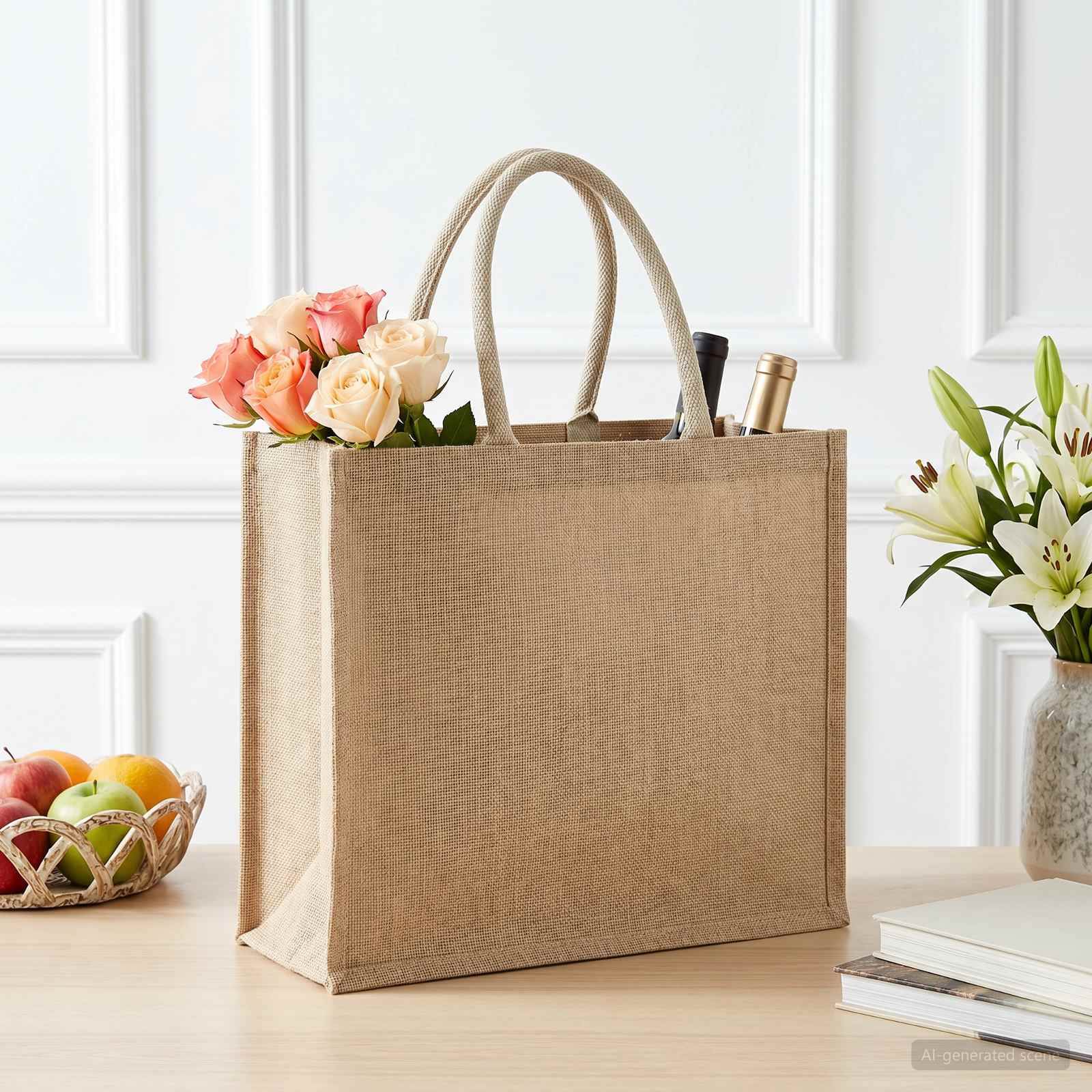 Jute-Handtaschen 10 Natur 42 x 33 x 19 cm 100% Tossa-Jute