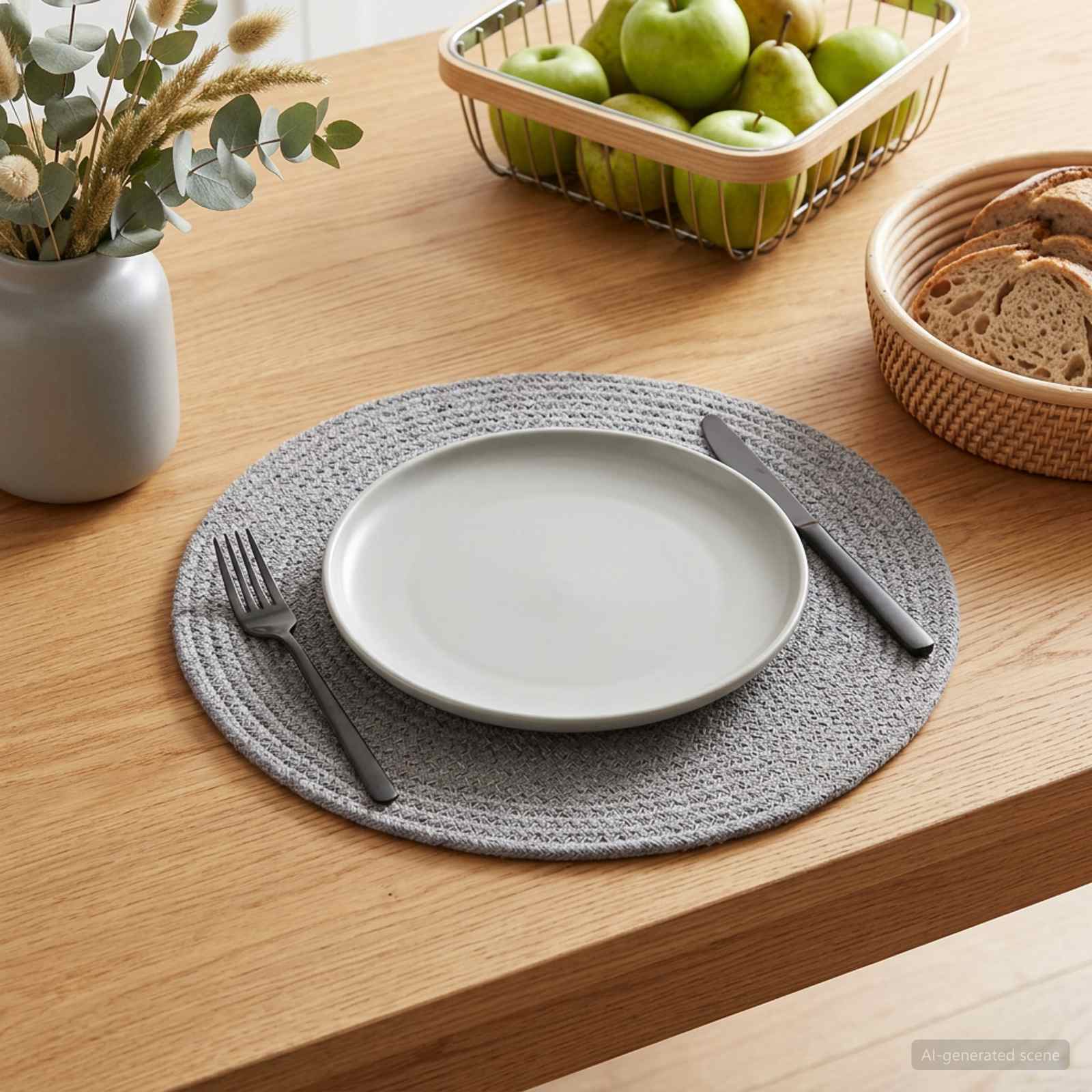 Jute-Untersetzer 4 stk. Grau 100% Tossa-Jute