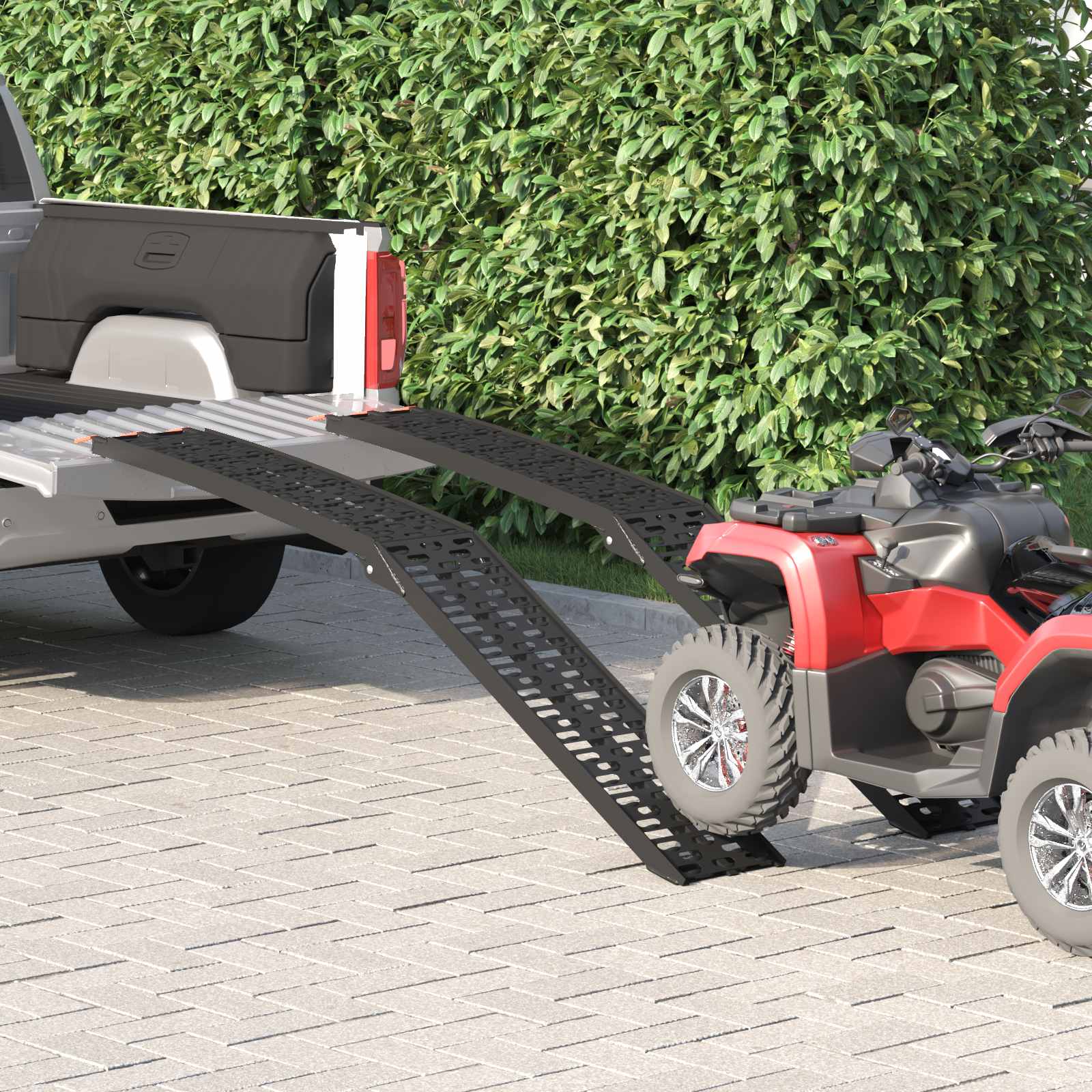 Zusammenklappbare Motorradrampe 340 kg pro Rampe 2 stk. Schwarz