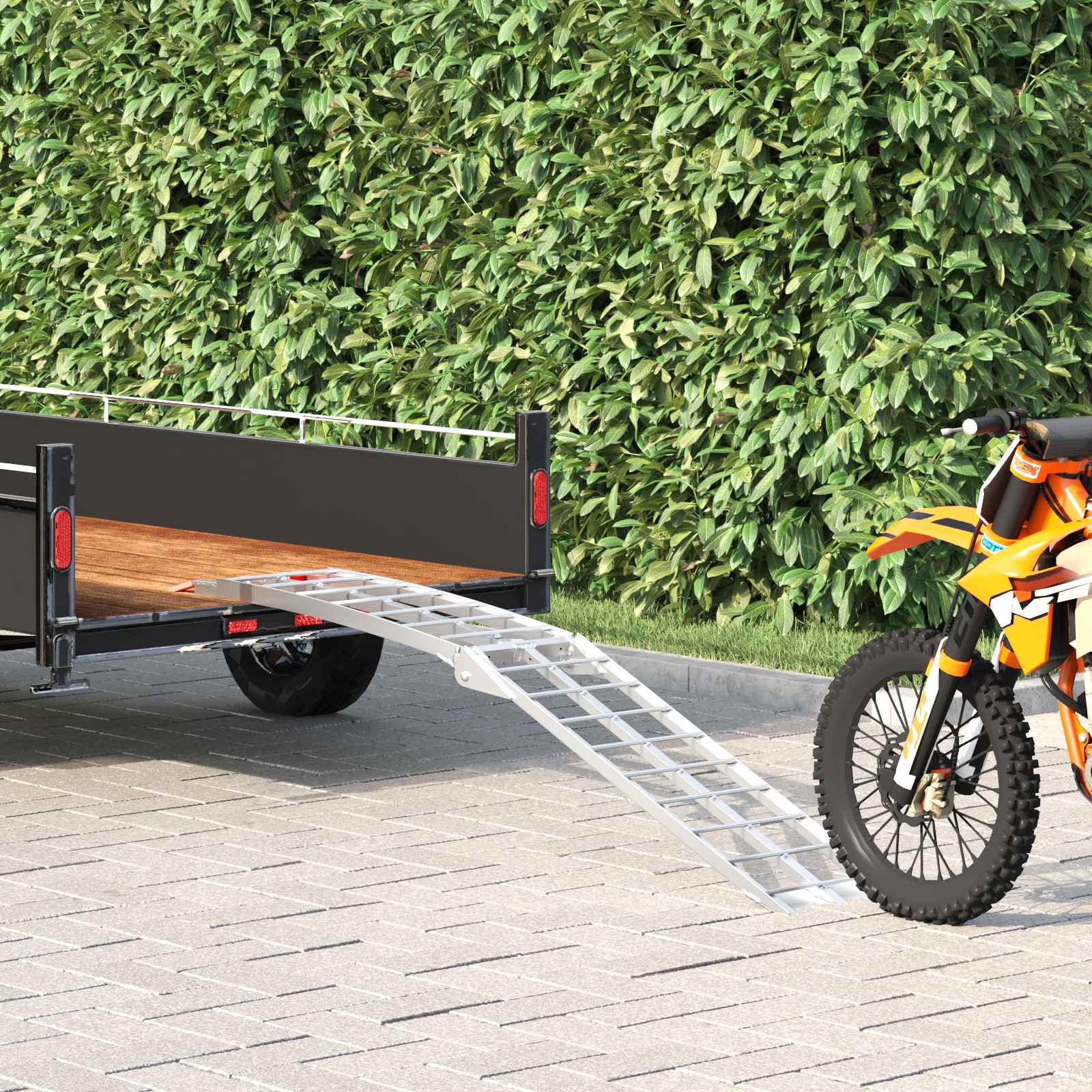 Motorradrampe Silber 340 kg pro Stück Aluminium