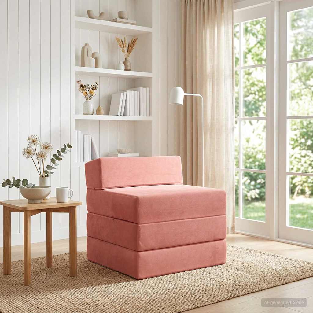 Klappsofa Bett Rosa 200 x 70 x 15 cm Samt