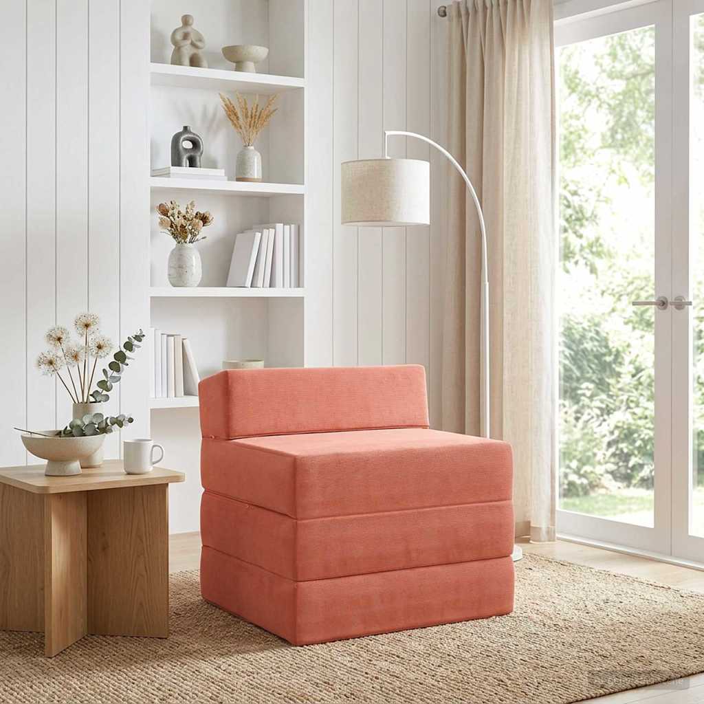 Klappsofa Bett Rot-Orange 200 x 70 x 15 cm Cordstoff