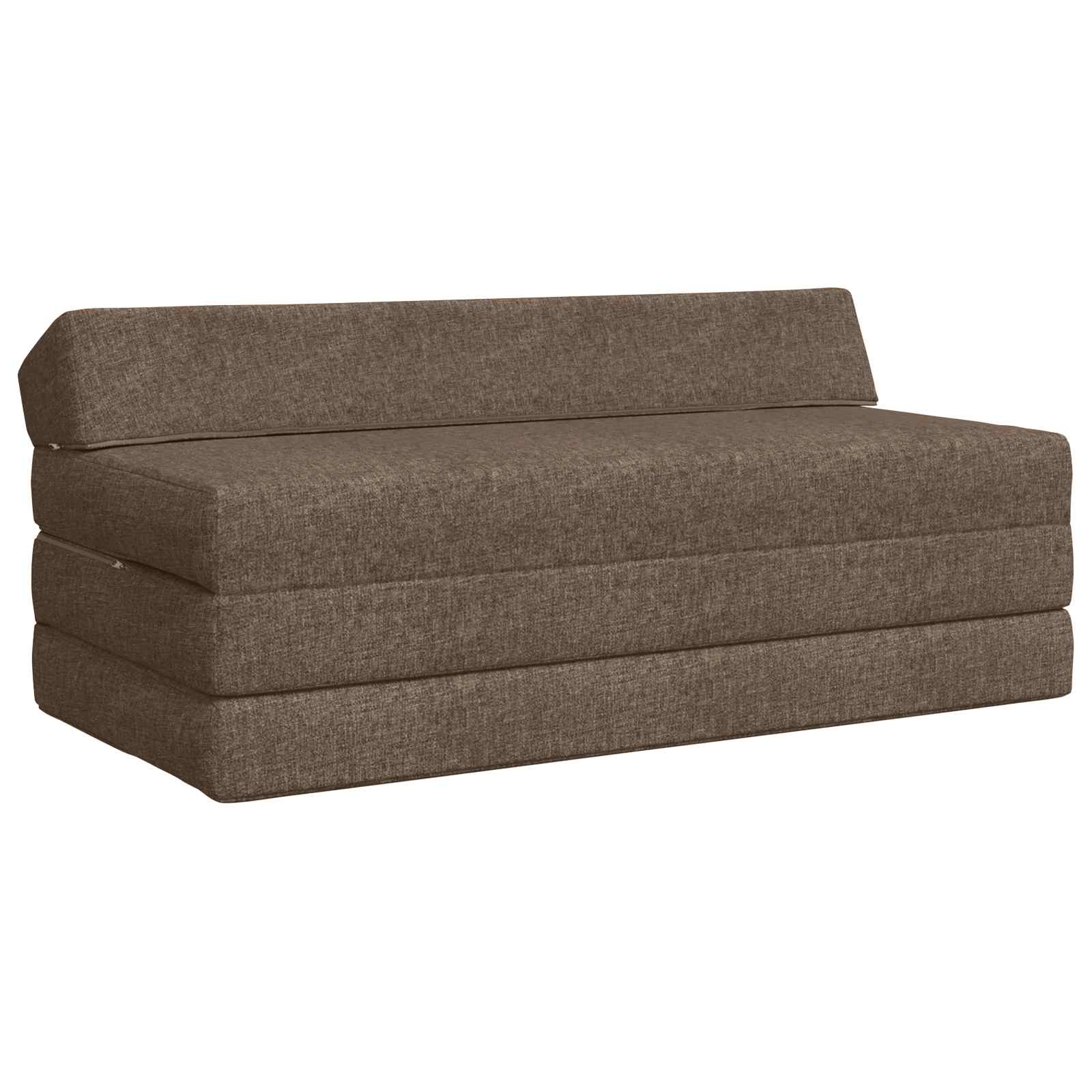 Klappsofa Bett Taupe 120 x 60 x 49 cm Stoff