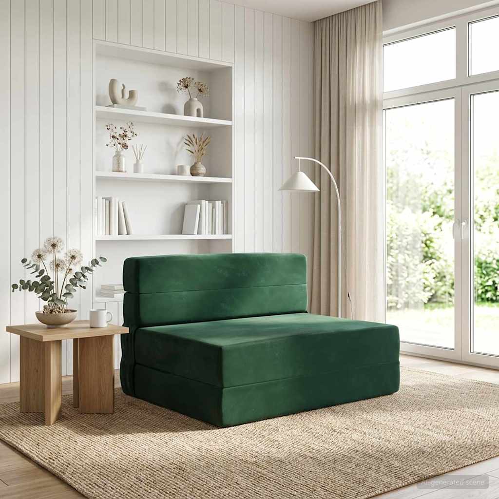 Klappsofa Bett Dunkelgrün 70 x 72 x 60 cm Stoff