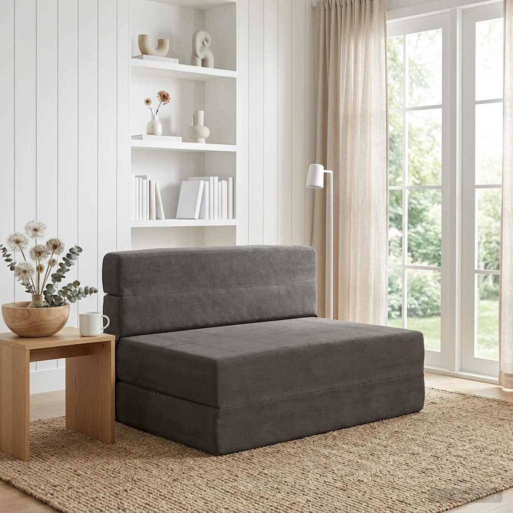 Klappsofa Bett Dunkelgrau 100 x 80 x 60 cm Stoff
