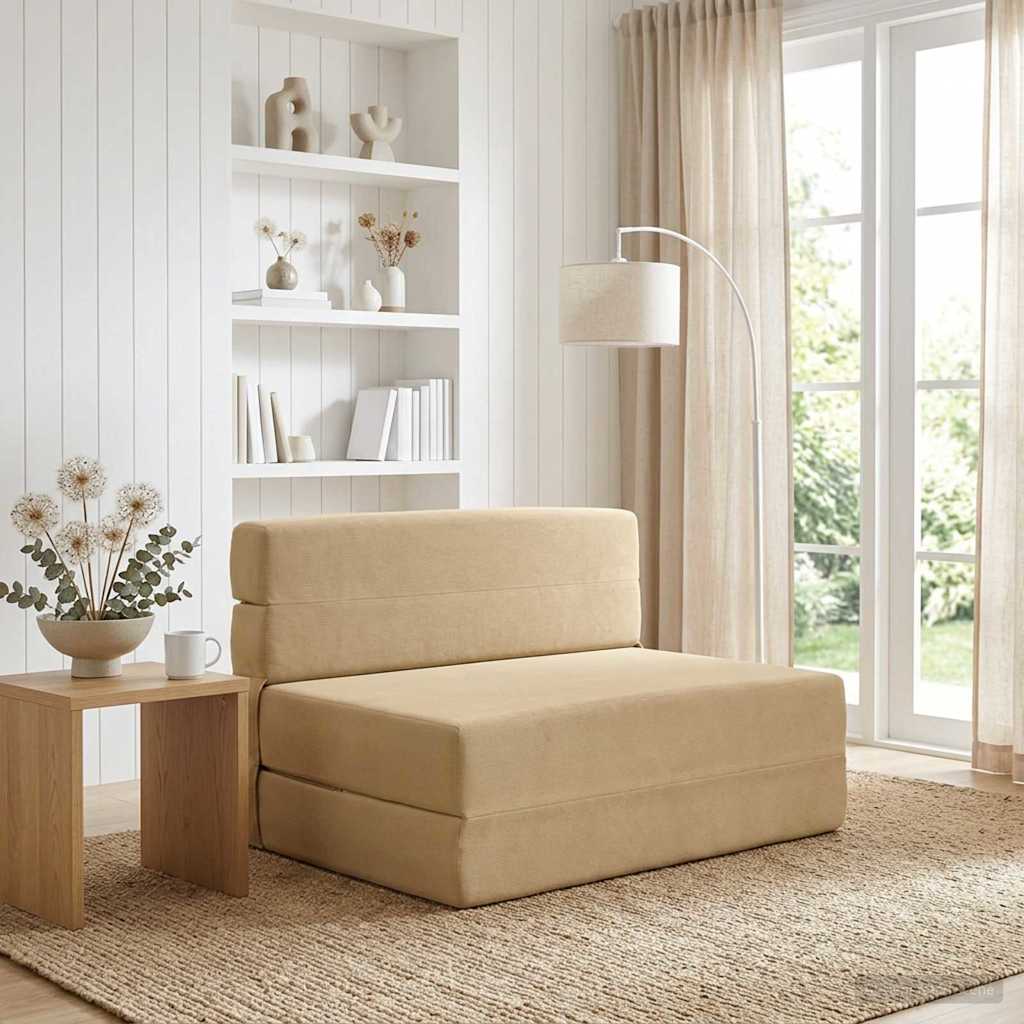 Klappsofa Bett Grün Grau 100 x 80 x 60 cm Stoff