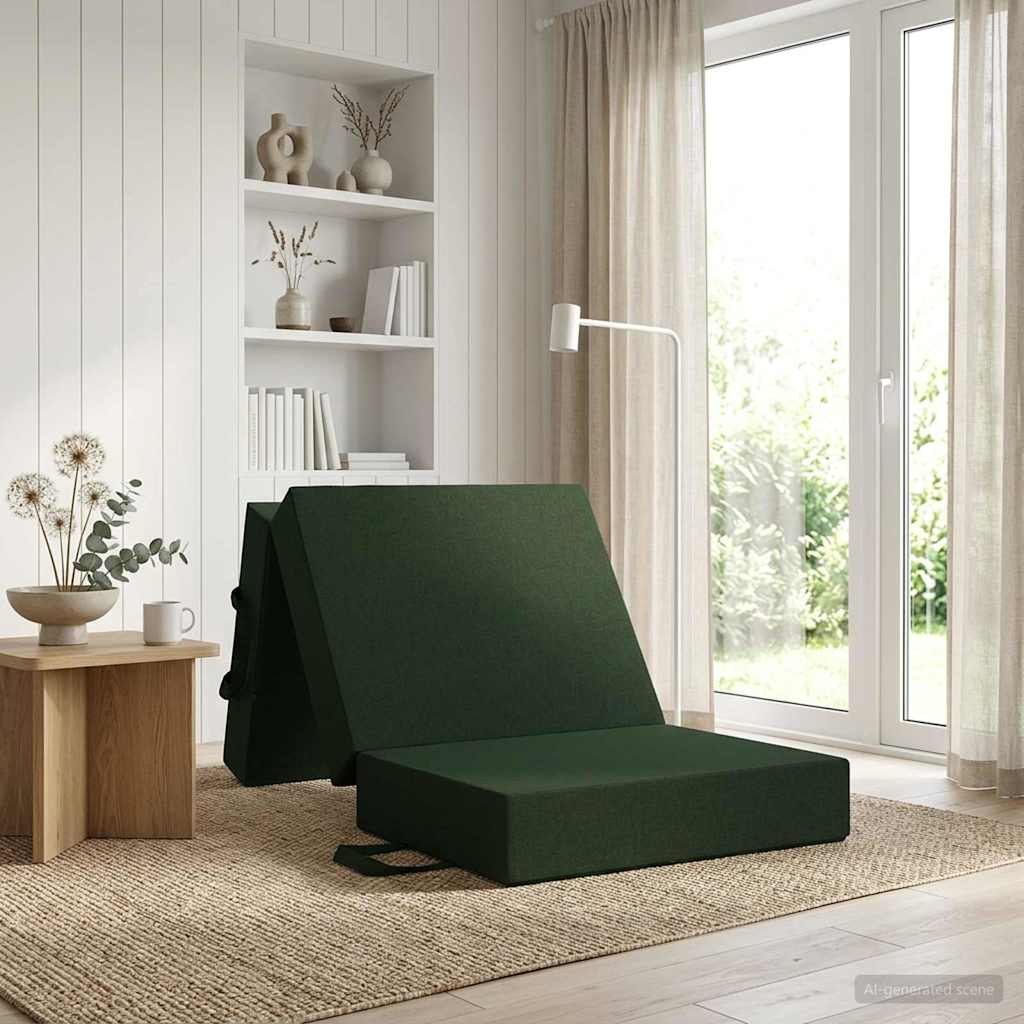 Klappsofa Bett 90 x 63 x 45 cm Dunkelgrün