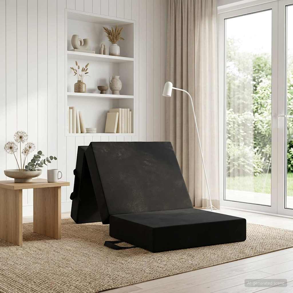 Klappsofa Bett 75 x 63 x 45 cm Schwarz