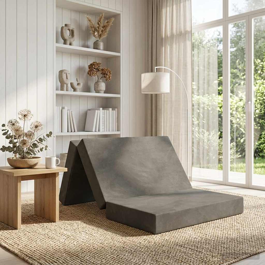 Klappsofa Bett 90 x 67 x 45 cm Hellgrau