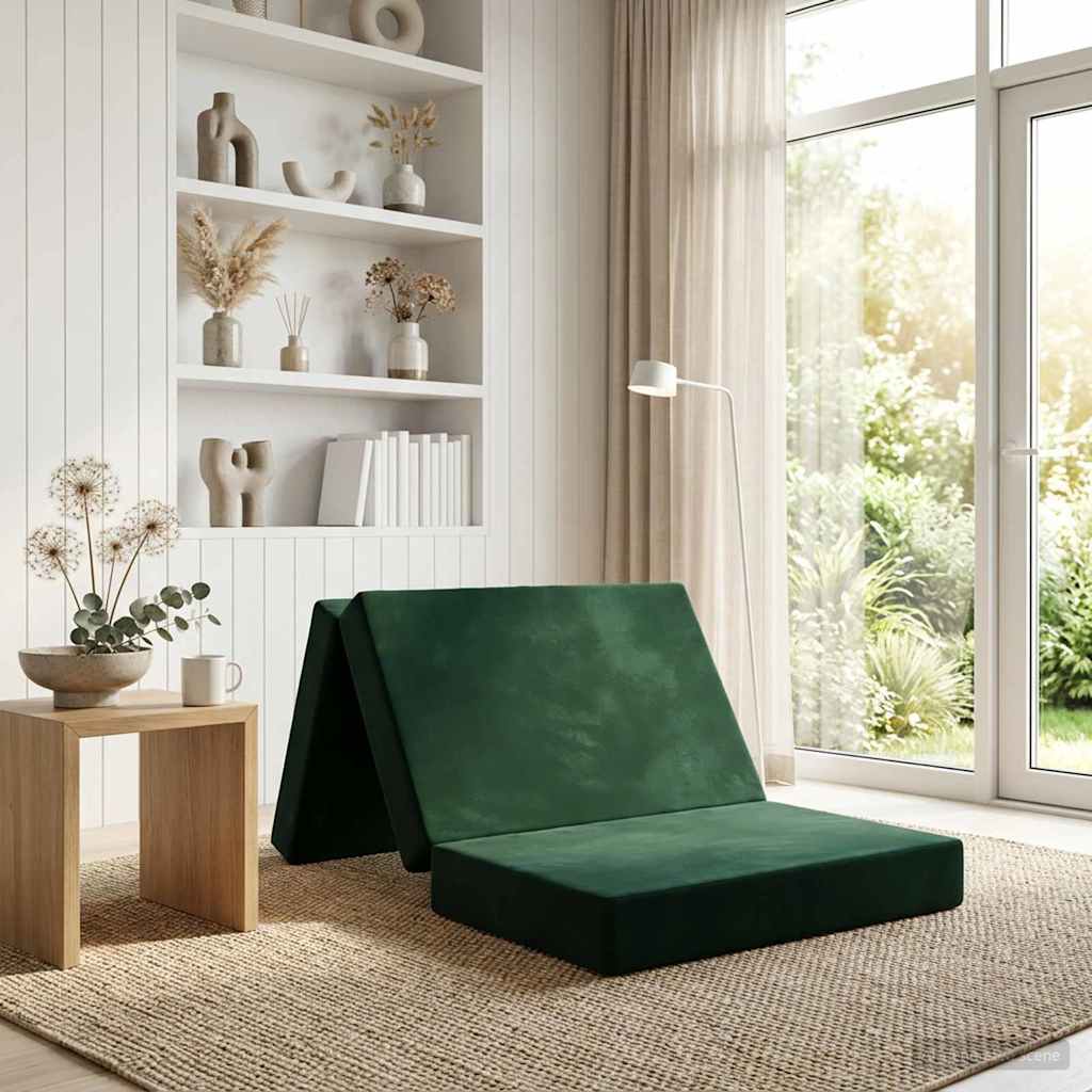 Klappsofa Bett 80 x 67 x 45 cm Dunkelgrün