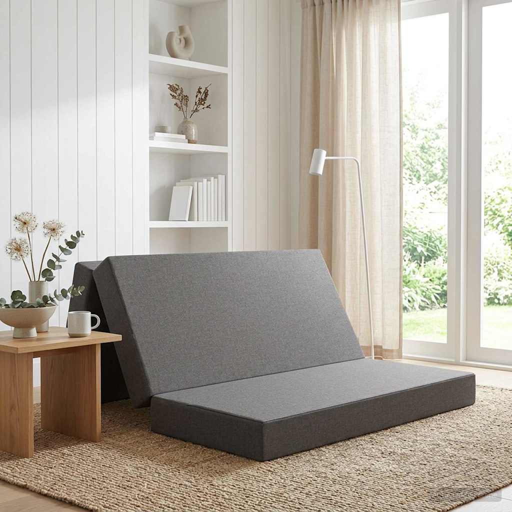 Klappsofa Bett 140 x 67 x 45 cm Hellgrau