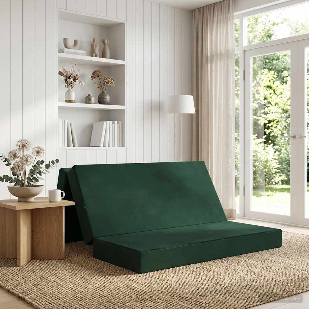 Klappsofa Bett 140 x 67 x 45 cm Dunkelgrün