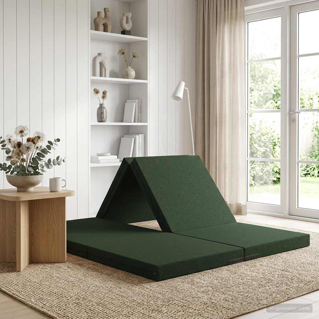 Klappsofa Bett 140 x 67 x 15 cm Dunkelgrün