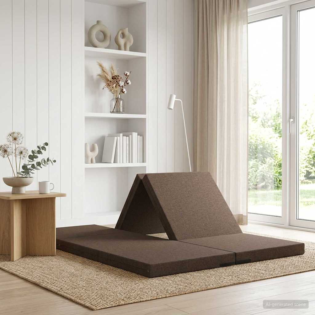 Klappsofa Bett 140 x 67 x 15 cm Taupe