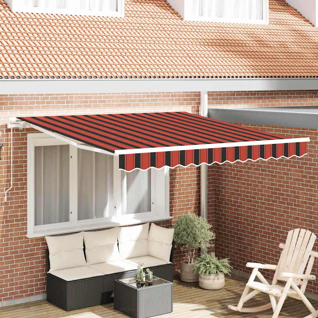 Ausziehbare Markise Orange und Braun 350 x 250 cm