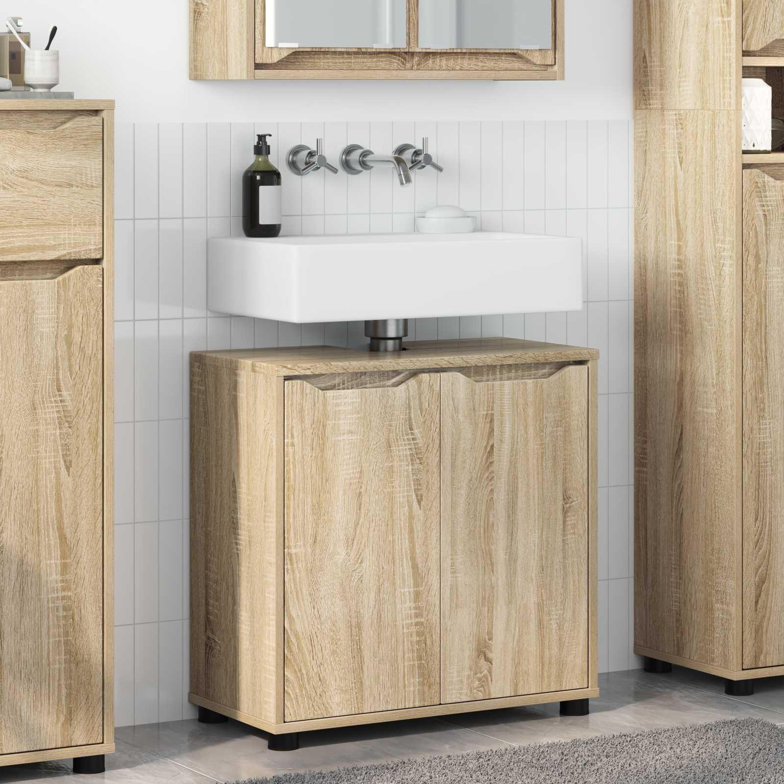 Badezimmerwaschbecken-Schrank Sonoma-Eiche 60 x 30 x 60 cm