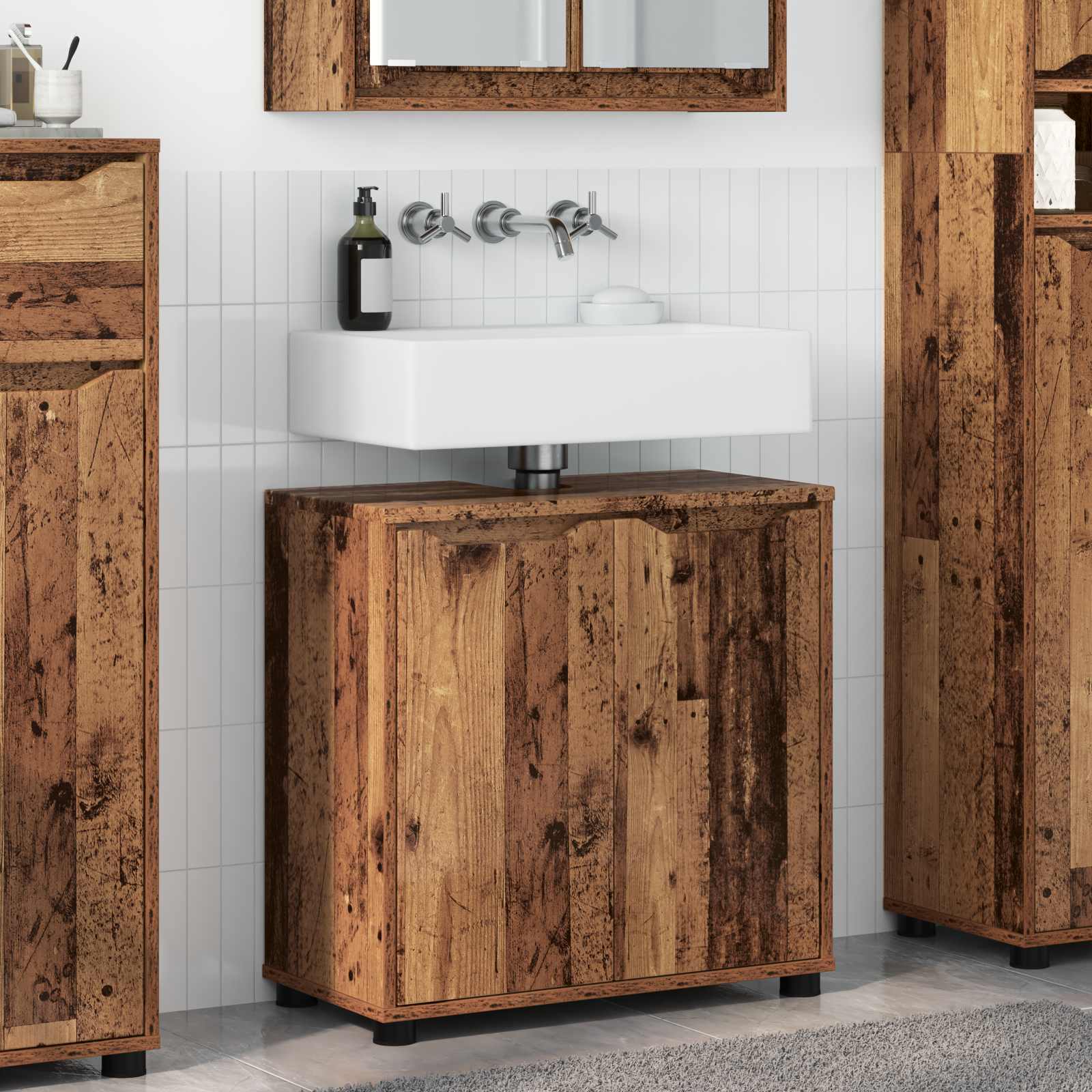 Badezimmerwaschbecken-Schrank Altholz 60 x 30 x 60 cm