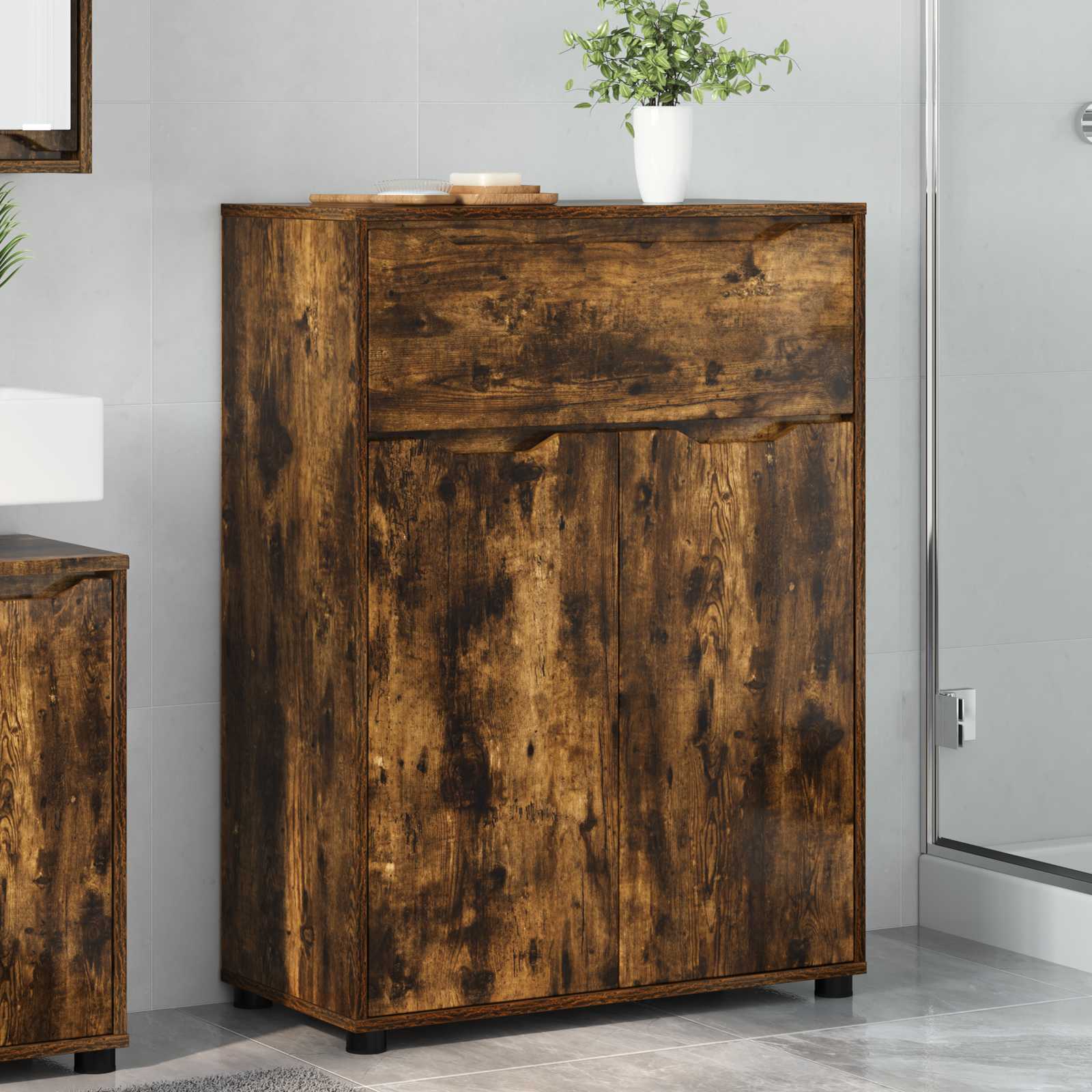 Badezimmerschrank Geräucherte Eiche 72,5 x 36,5 x 100 cm