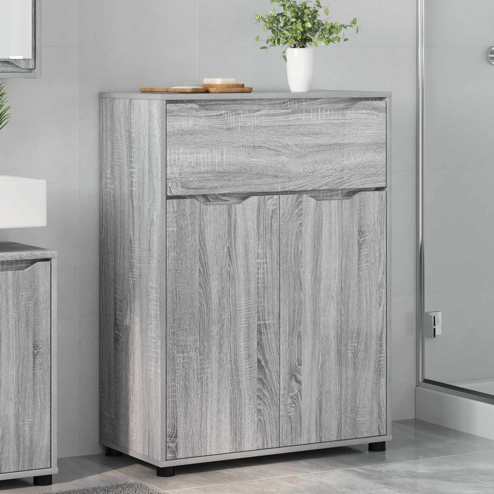 Badezimmerschrank Graues Sonoma 72,5 x 36,5 x 100 cm