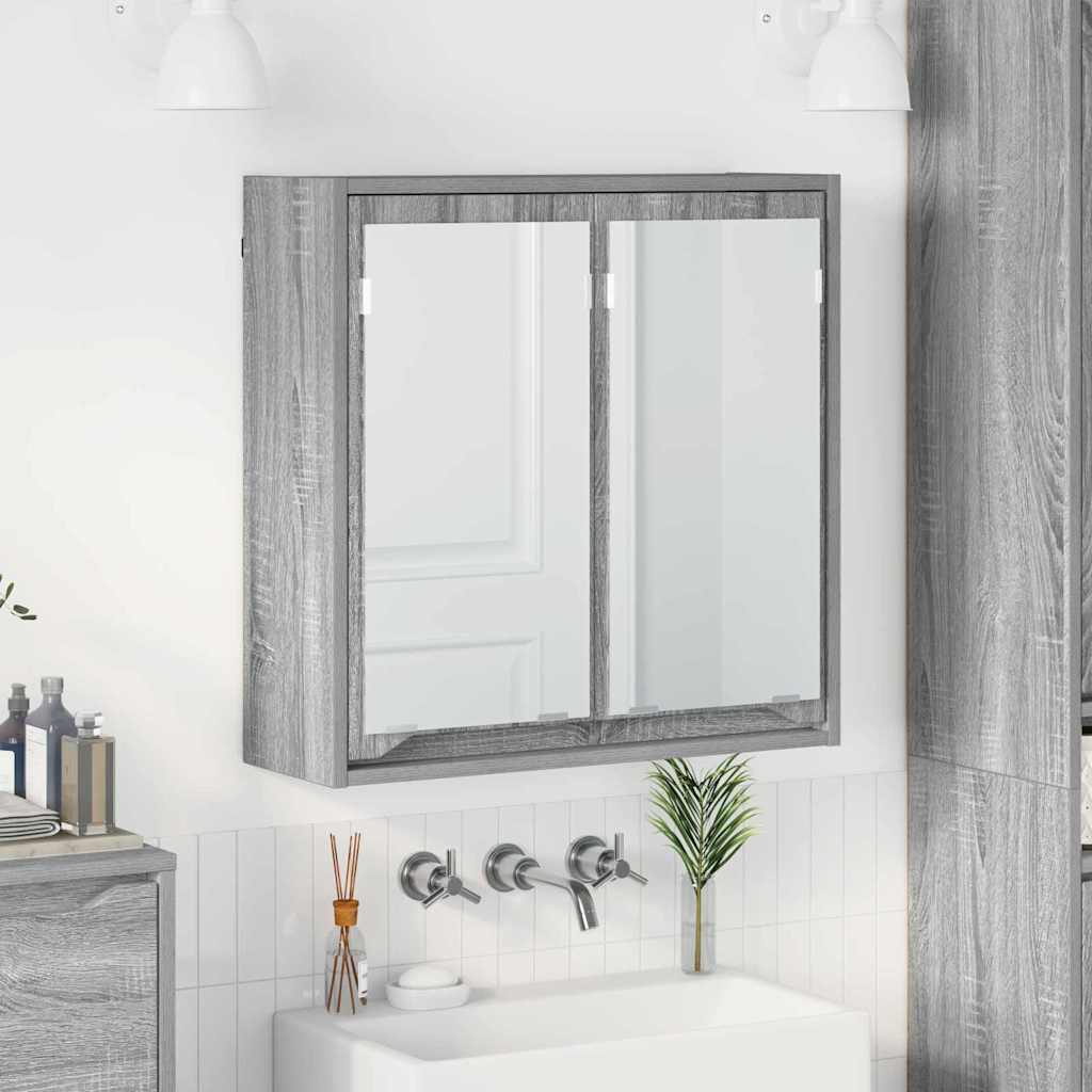 Badezimmerspiegelschrank Graues Sonoma 60 x 20 x 60 cm