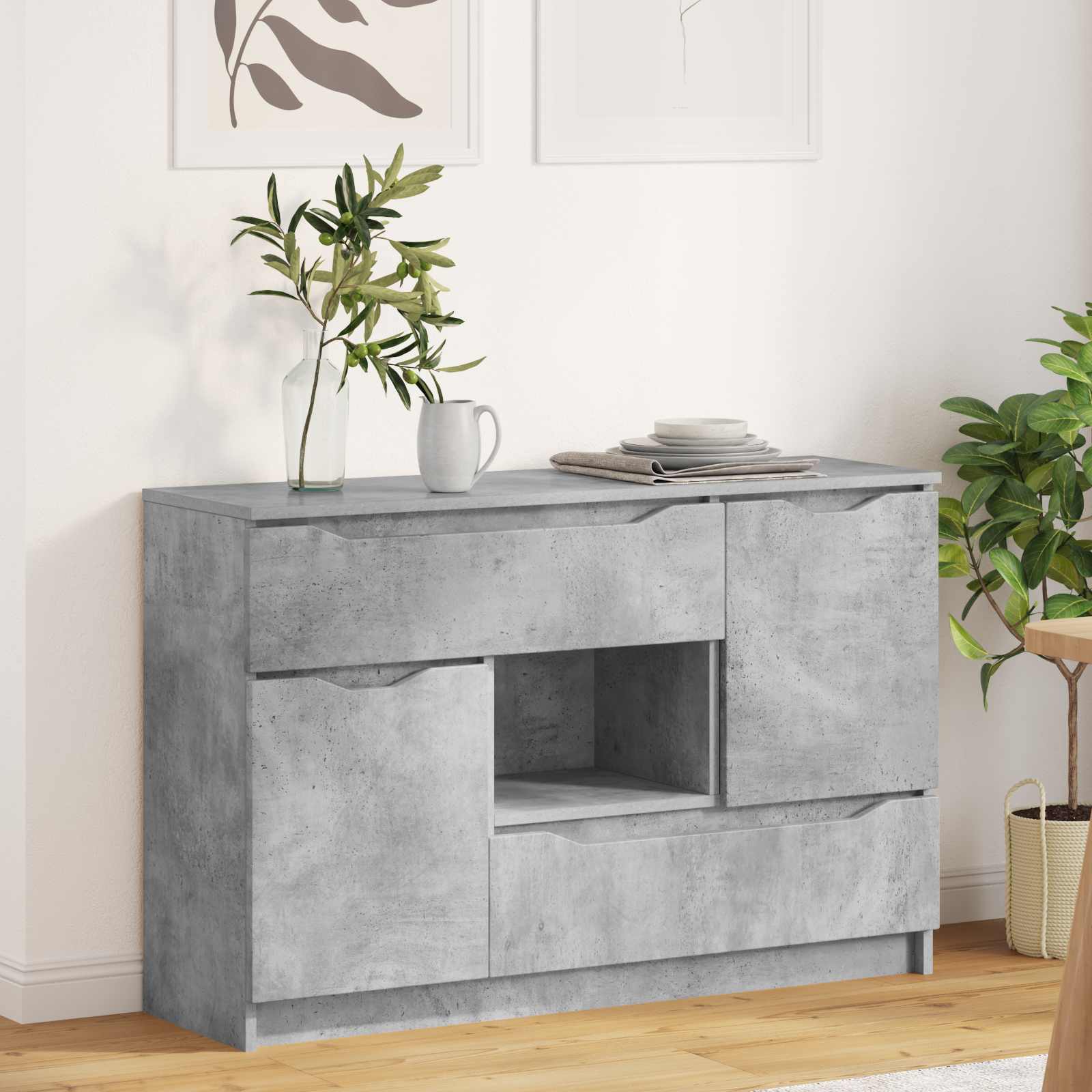 Sideboard Beton Grau 100 x 30 x 65,6 Holzwerkstoff