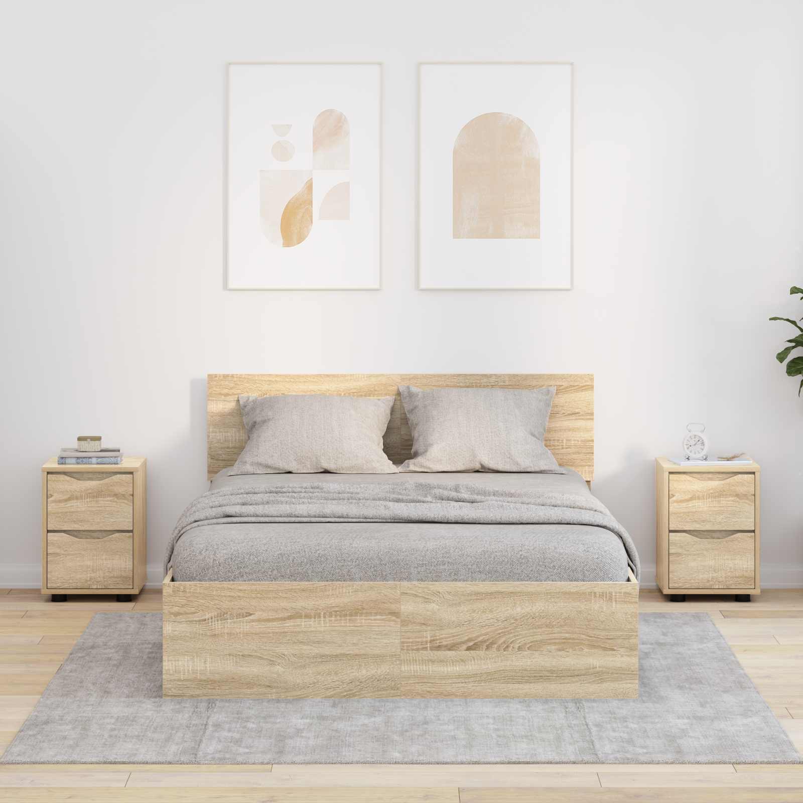 Nachttische 2 stk. Sonoma-Eiche 30,5 x 30 x 43 cm Holzwerkstoff