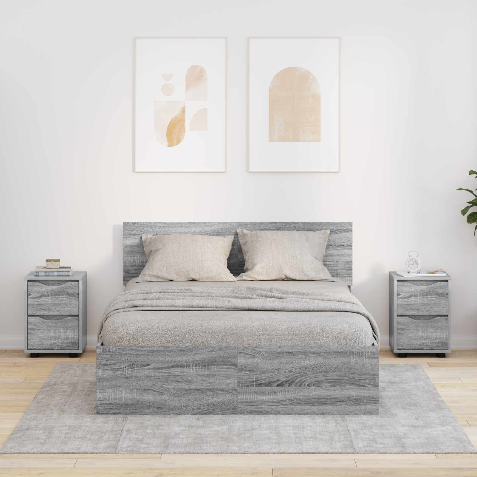 Nachttische 2 stk. Graues Sonoma 30,5 x 30 x 43 cm