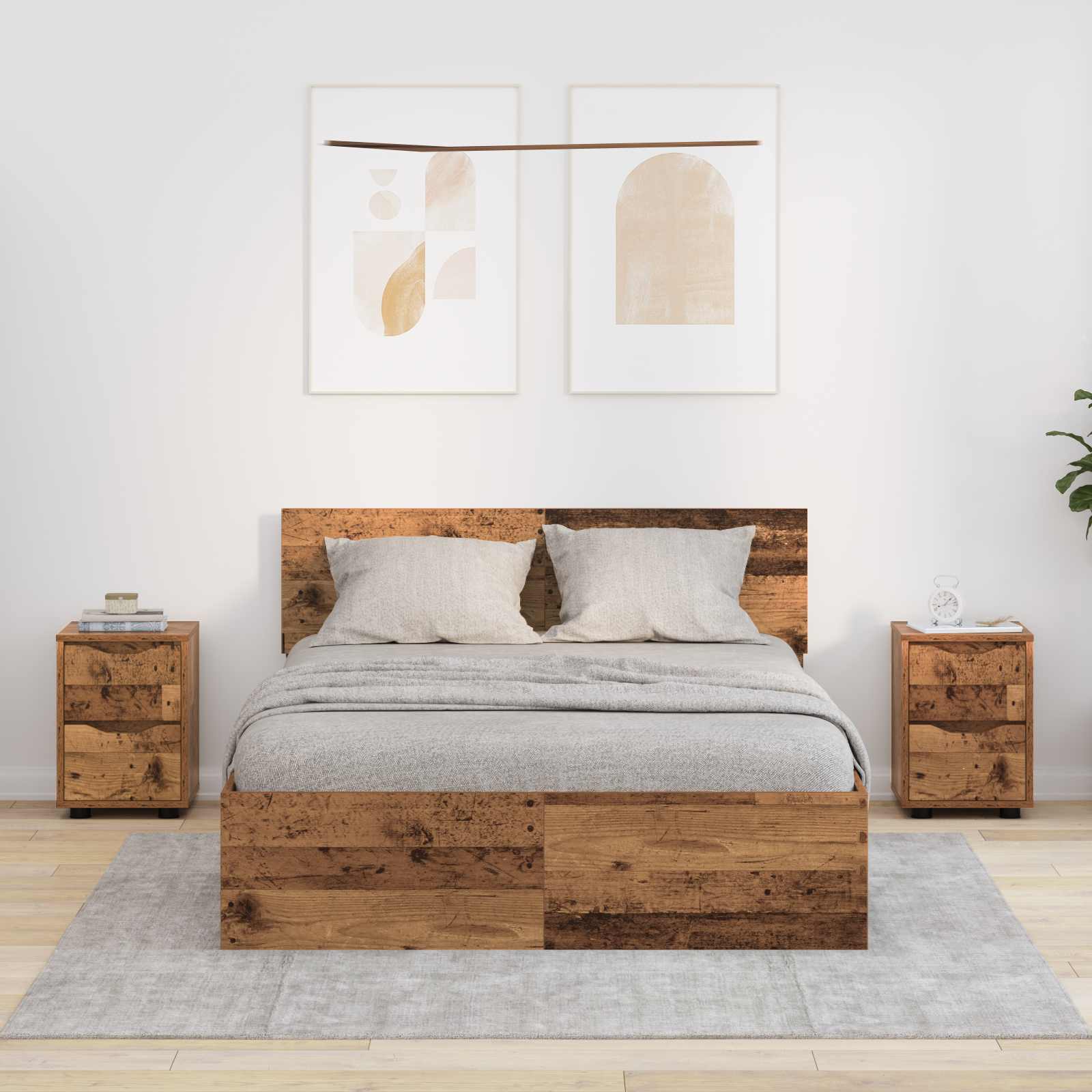 Nachttische 2 stk. Altholz 30,5 x 30 x 43 cm Holzwerkstoff