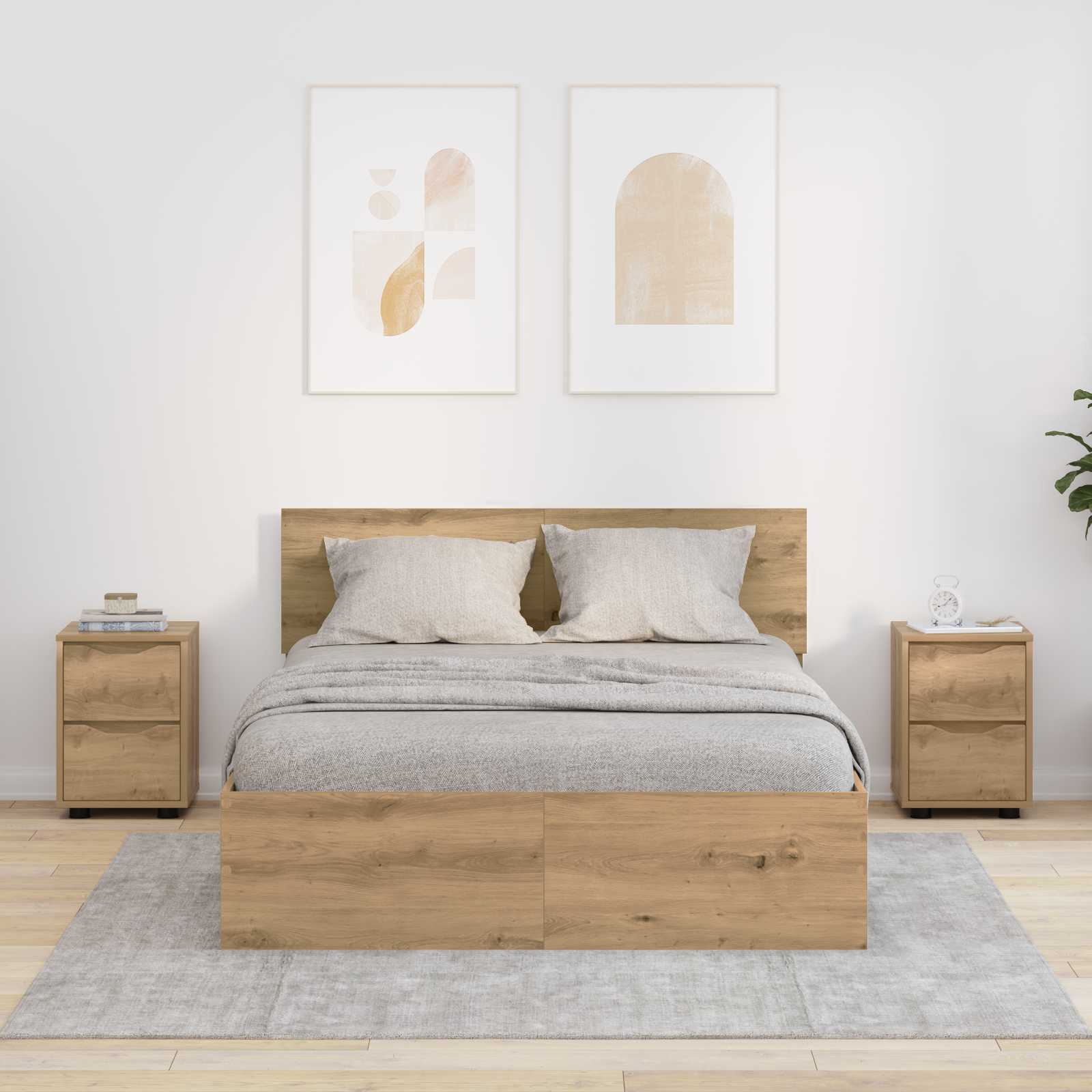 Nachttische 2 stk. Artisan-Eiche 30,5 x 30 x 43 cm