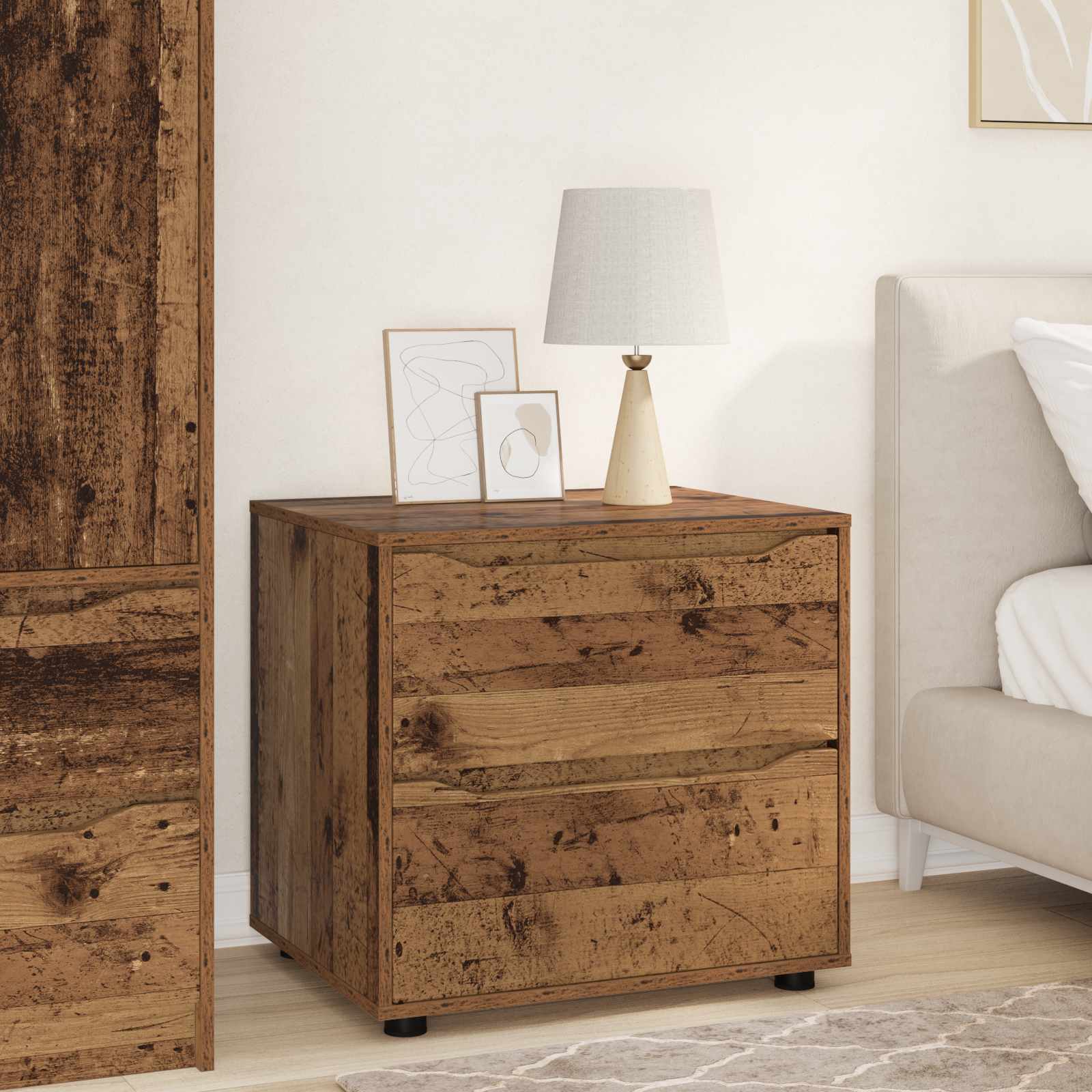 Aufbewahrungsschrank 60 x 48 x 57 cm Holzwerkstoff Altholz