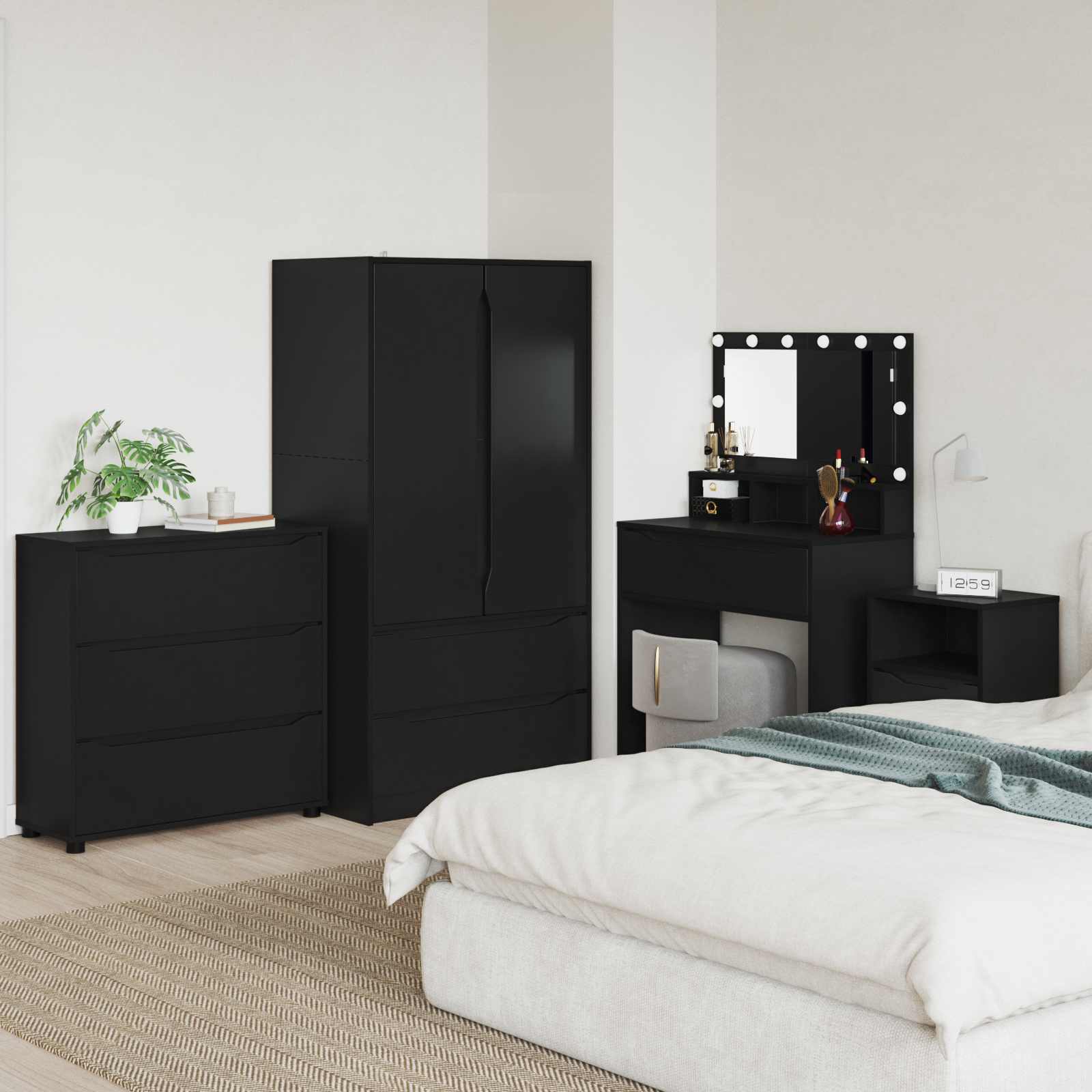 Aufbewahrungsschrank 80 x 31 x 81 cm Holzwerkstoff Schwarz
