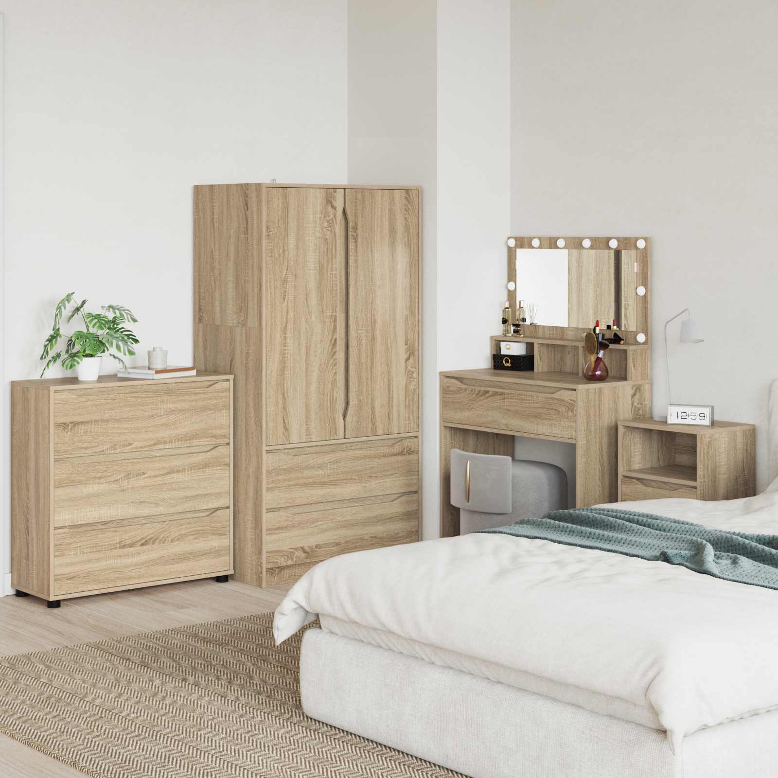 Aufbewahrungsschrank 80 x 31 x 81 cm Holzwerkstoff Sonoma-Eiche