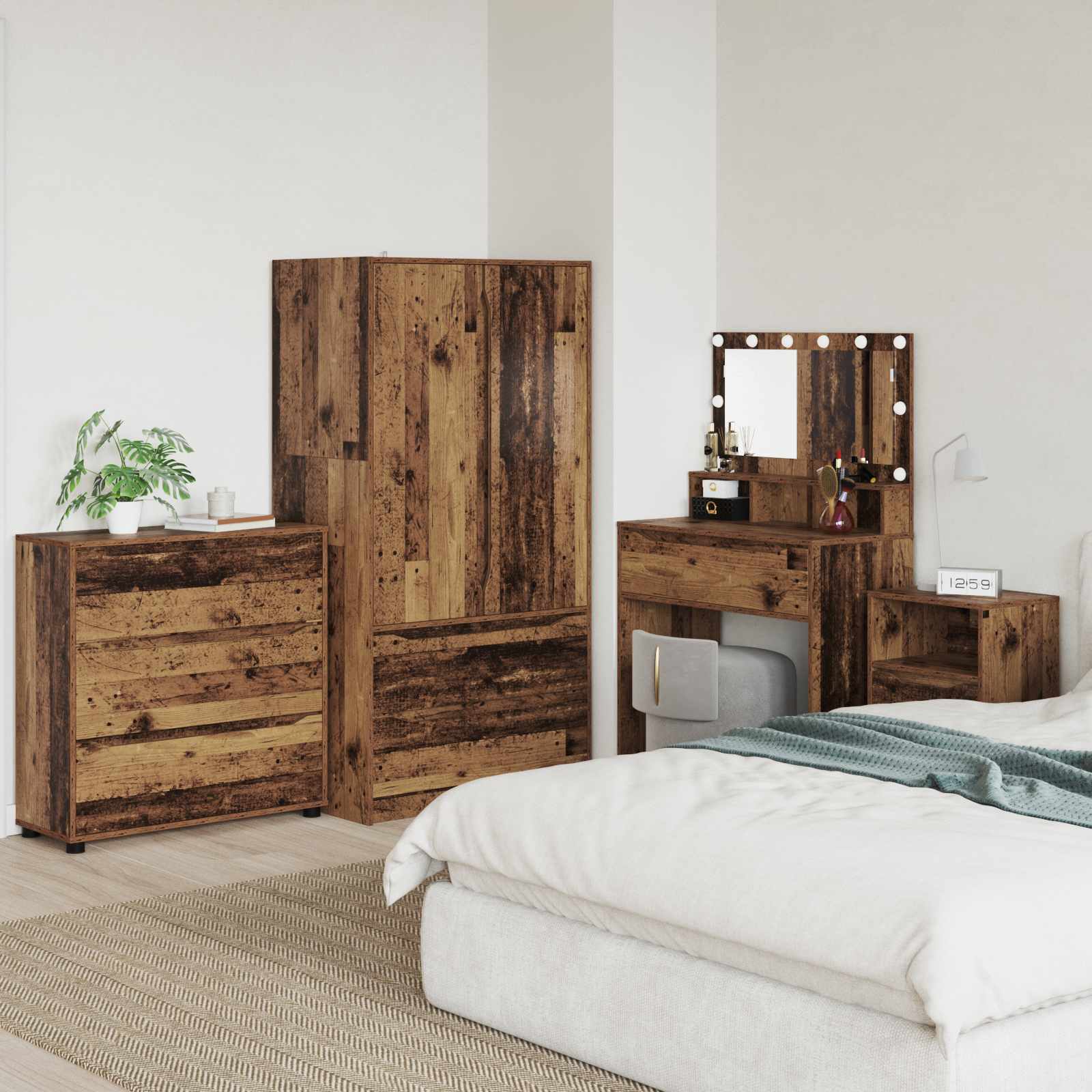 Aufbewahrungsschrank 80 x 31 x 81 cm Holzwerkstoff Altholz