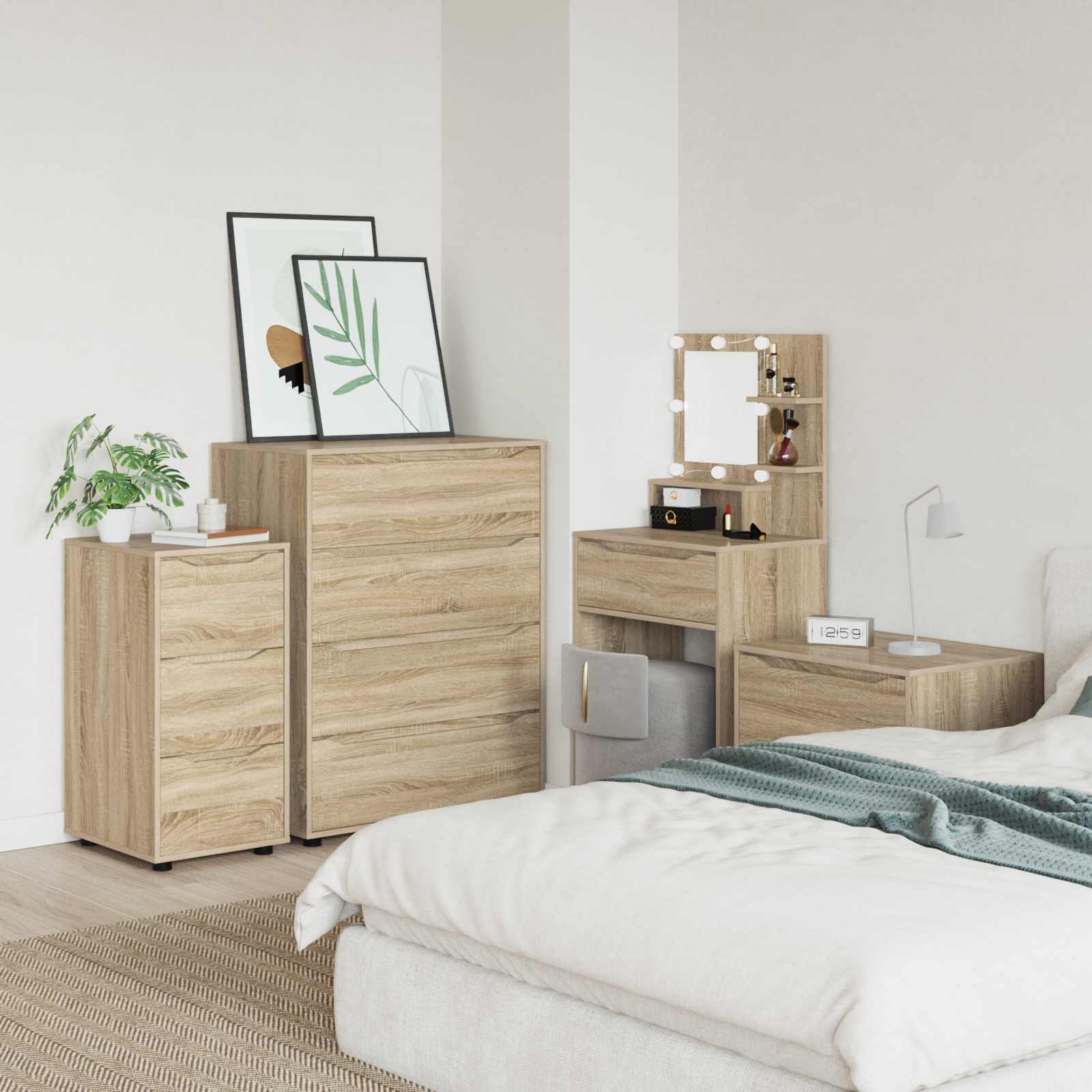 Aufbewahrungsschrank 40 x 48 x 81 cm Holzwerkstoff Sonoma-Eiche