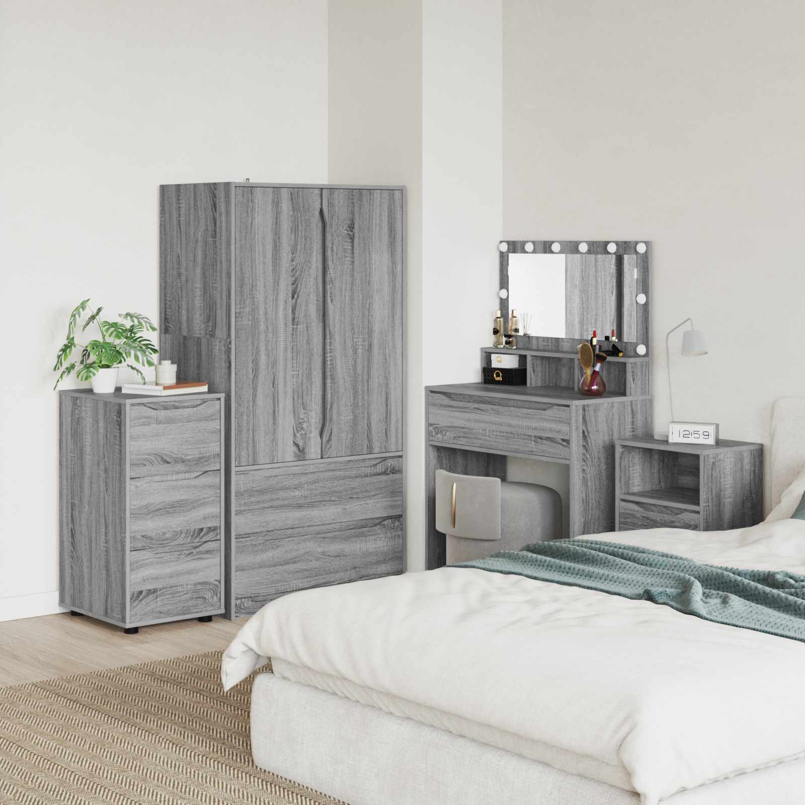 Aufbewahrungsschrank 40 x 48 x 81 cm Holzwerkstoff Sonoma-Grau