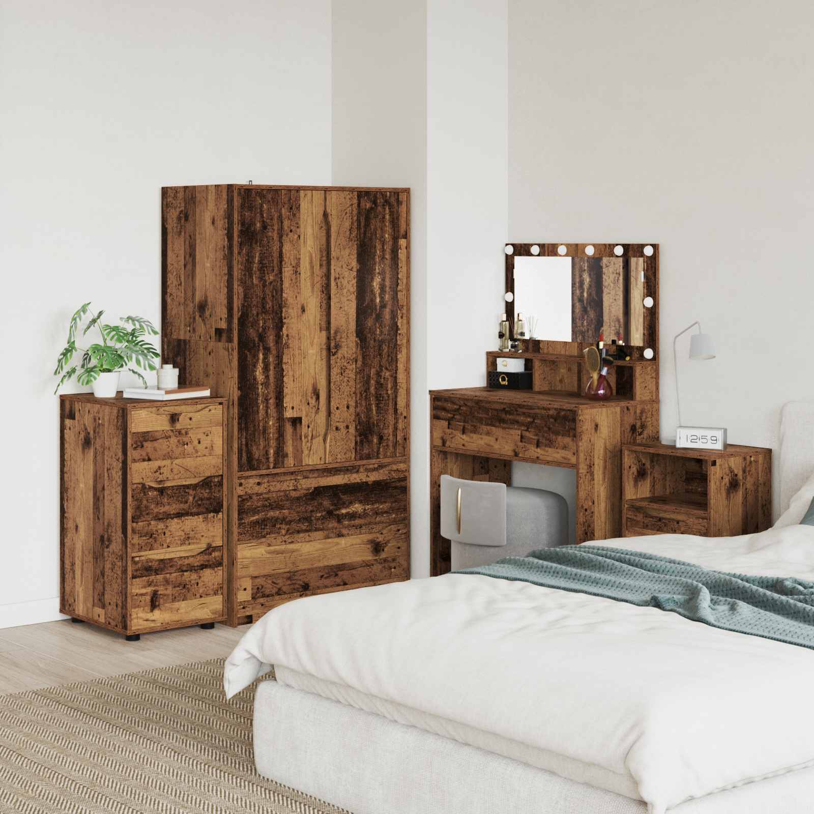 Aufbewahrungsschrank 40 x 48 x 81 cm Holzwerkstoff Altholz